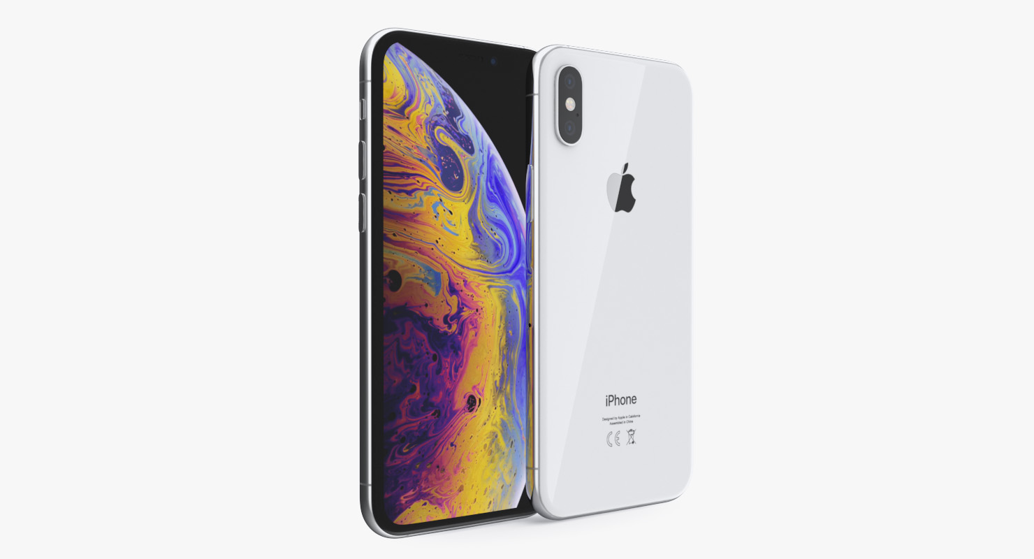 3D Silver iPhone XS