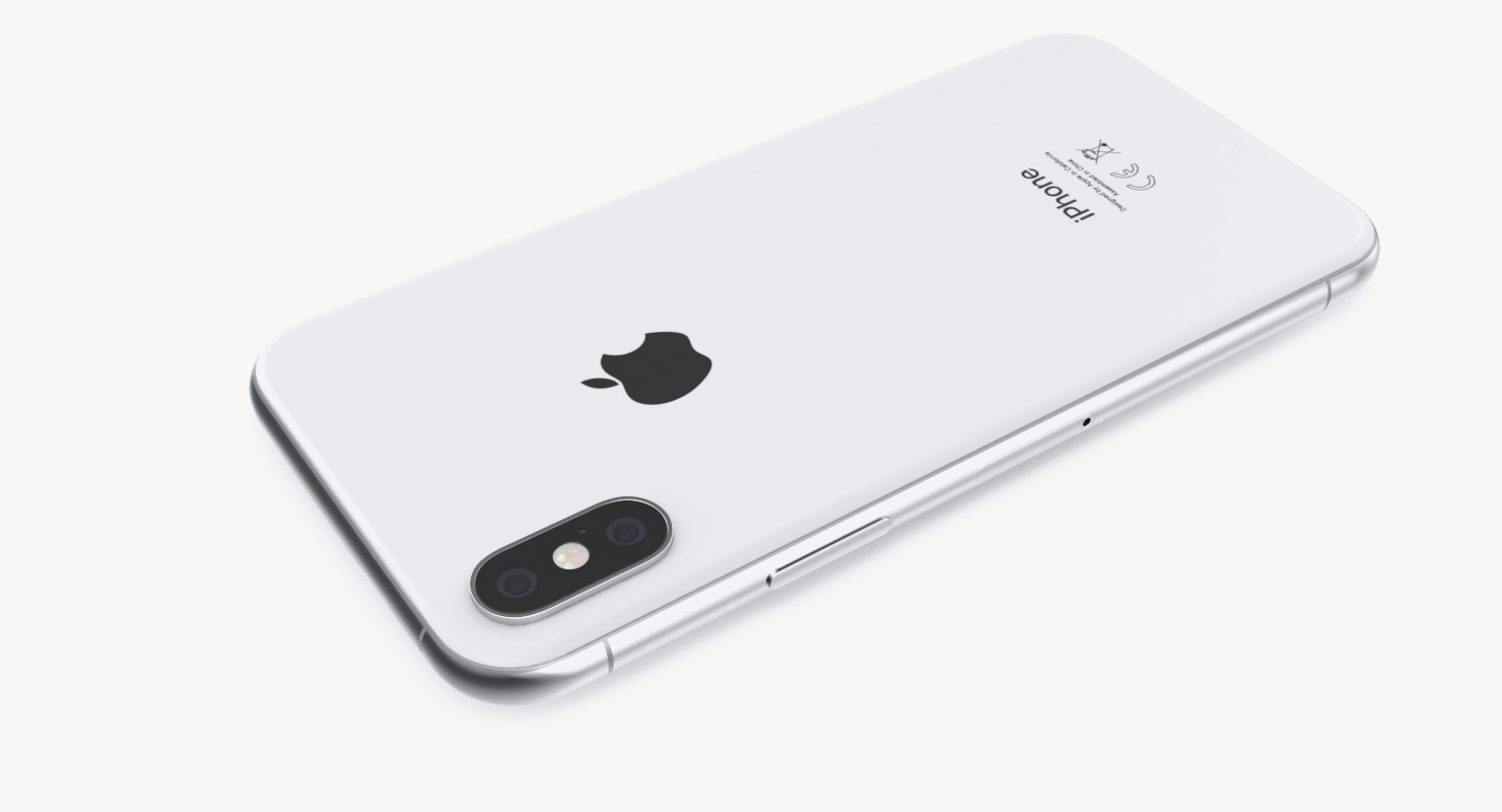 3D Silver iPhone XS