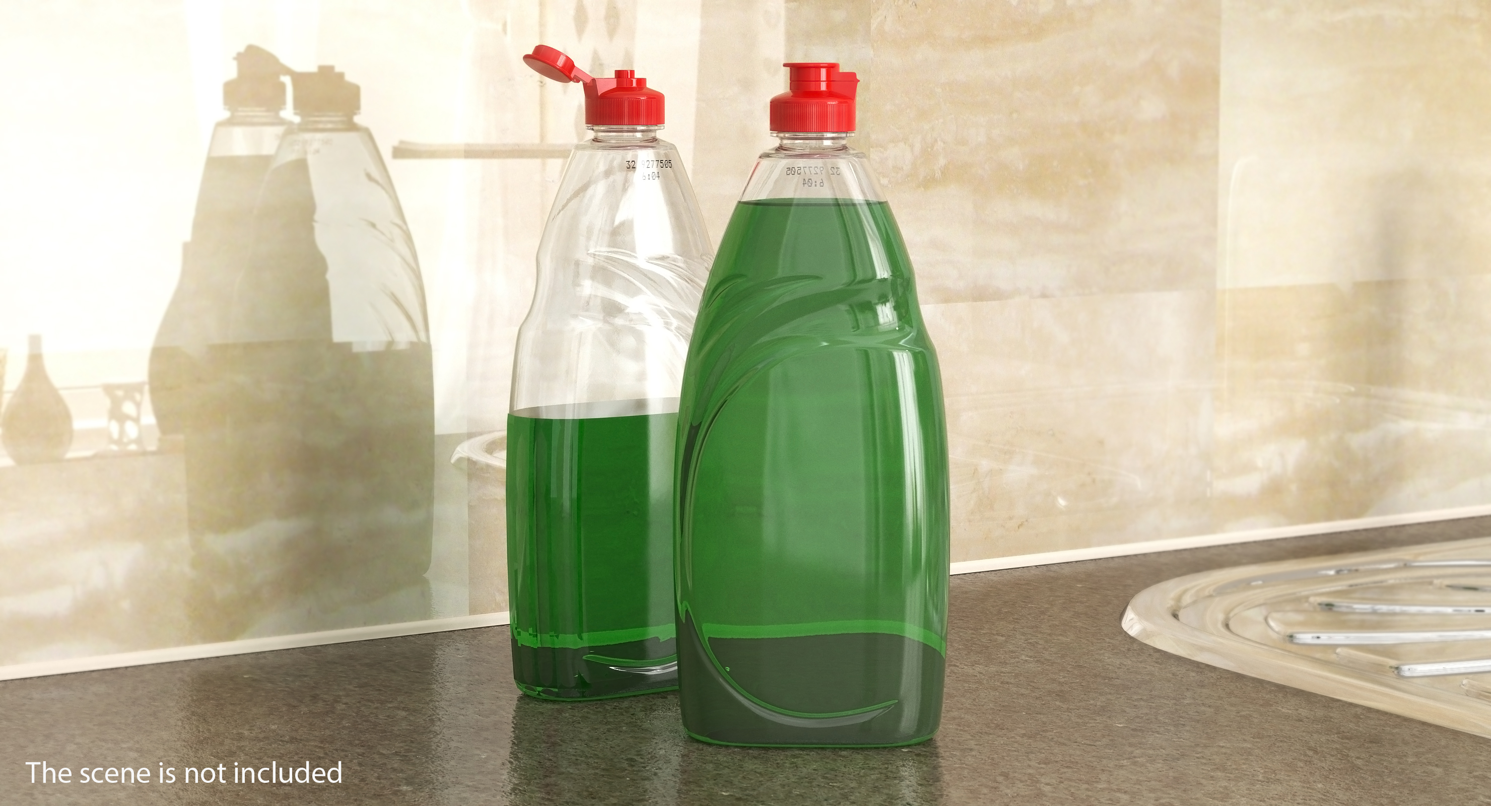 Green Dishwashing Liquid 3D model