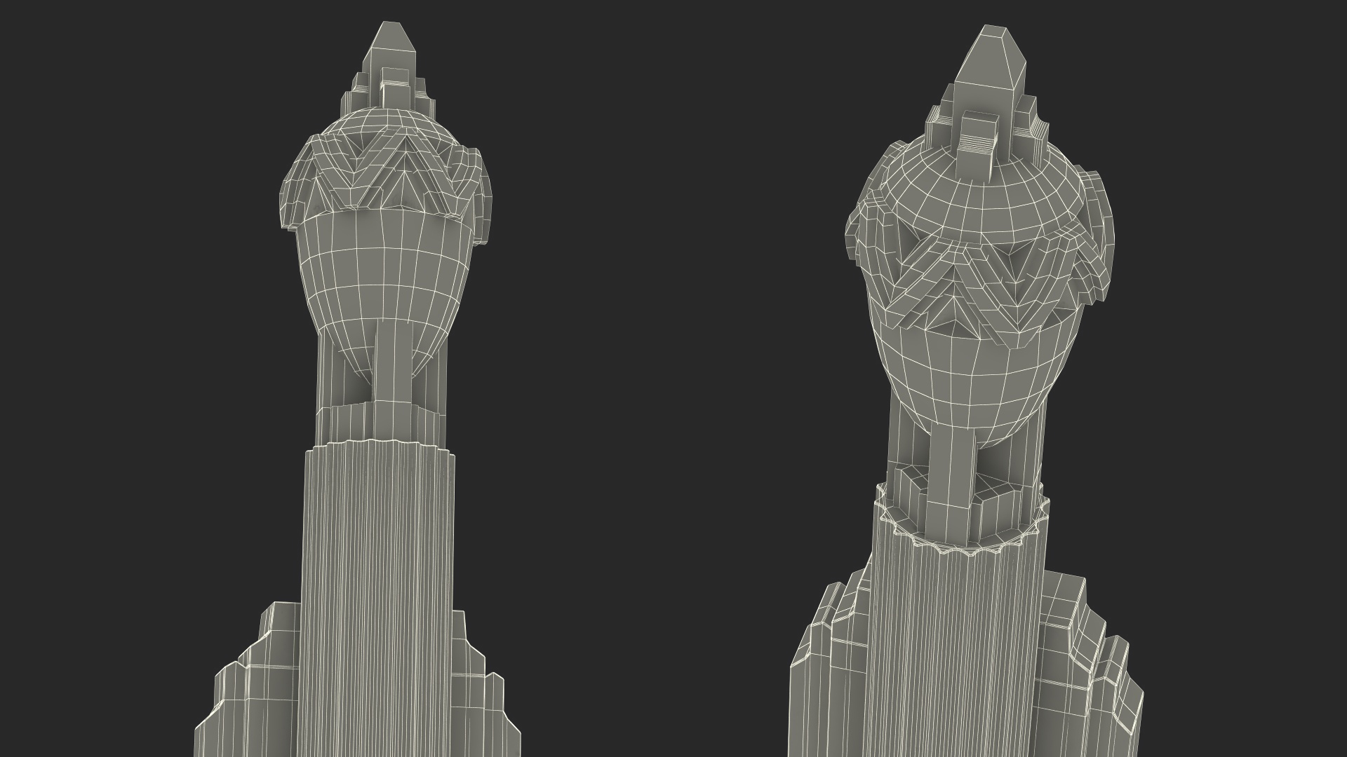 3D Decorative Architectural Column Pillar with Statues