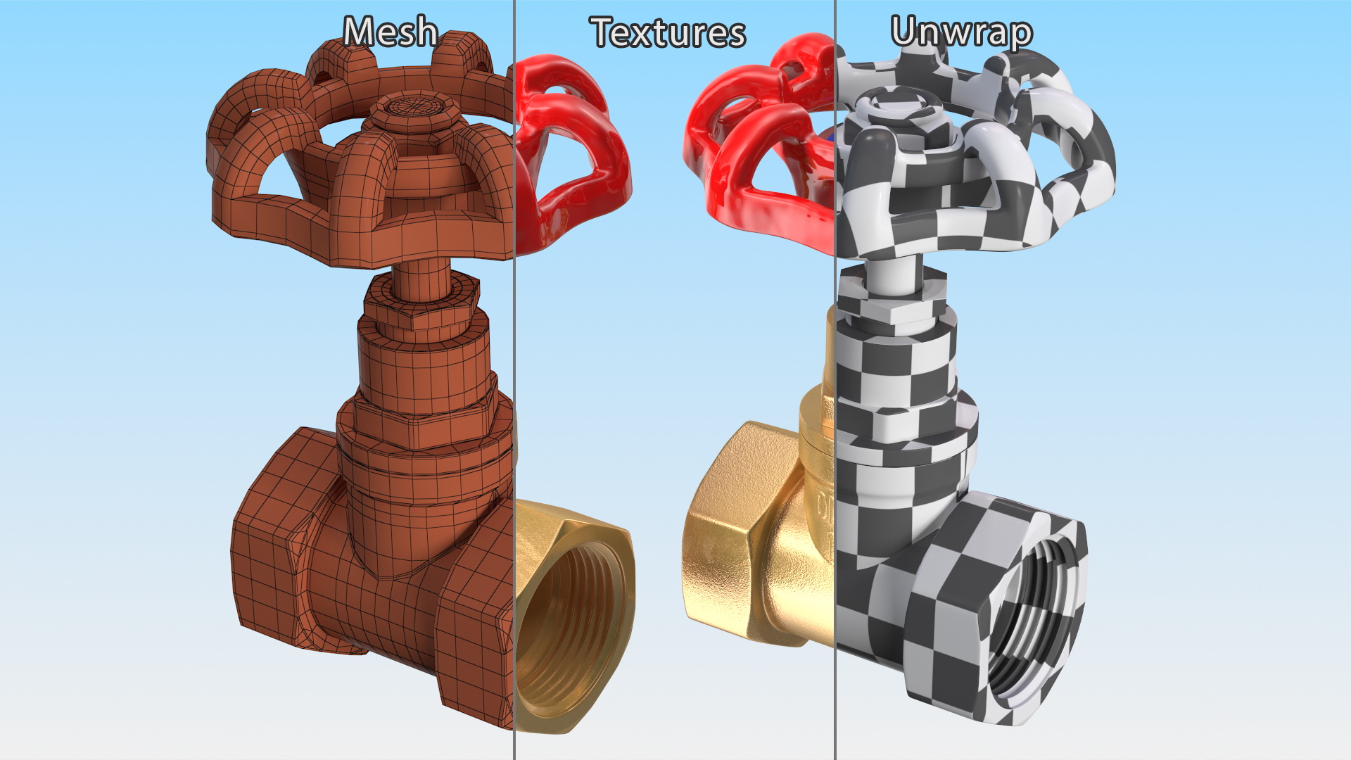 Bronze Water Globe Valve 3D model