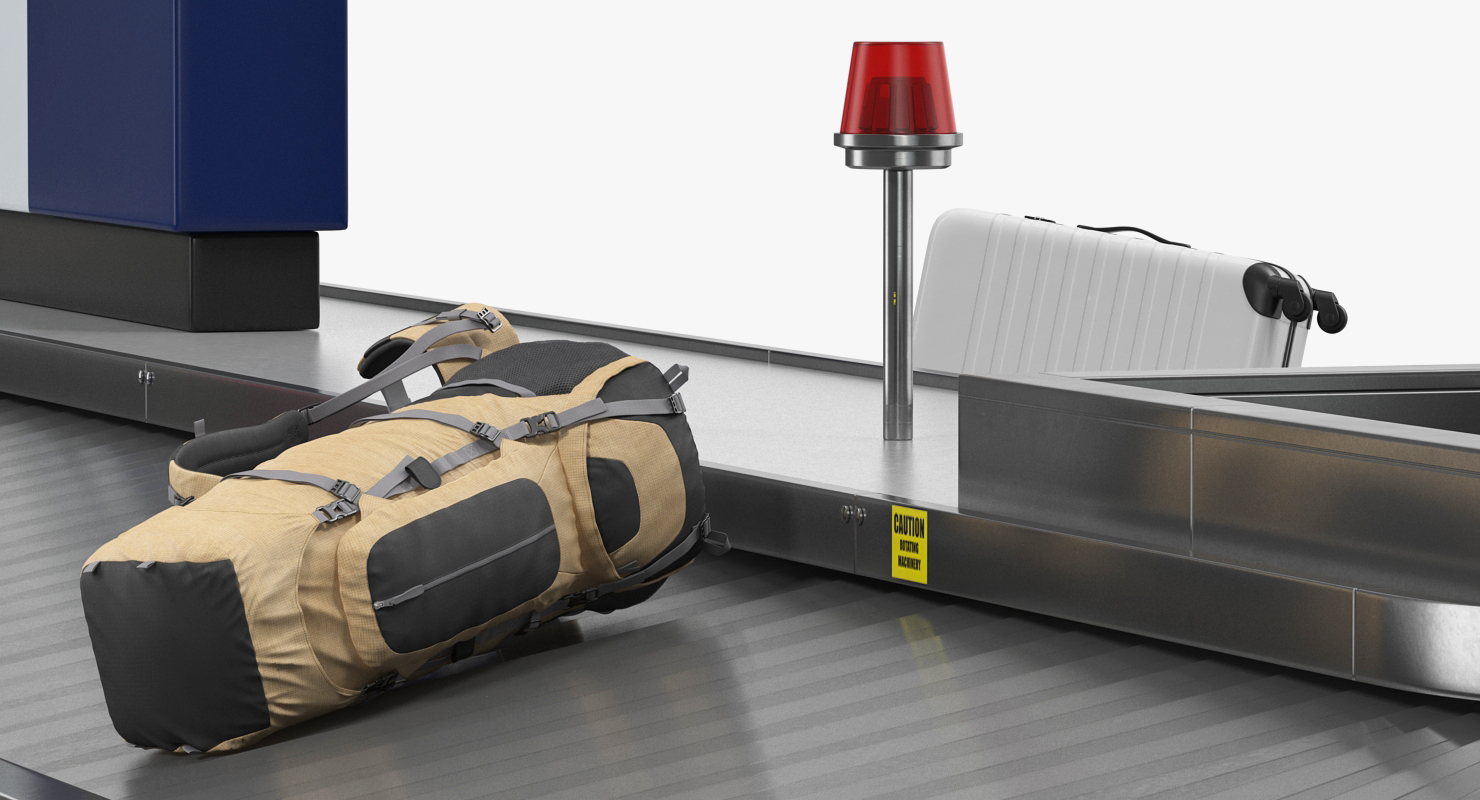 3D model Baggage Claim Conveyor Metal Rigged