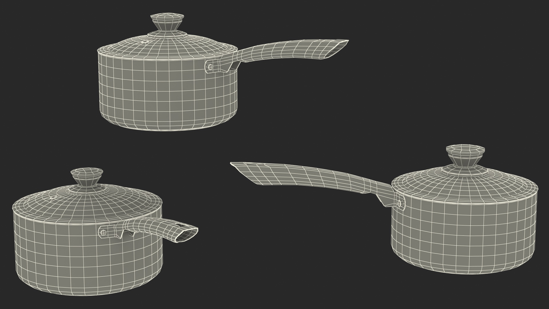 3D Tower Saucepan Set model