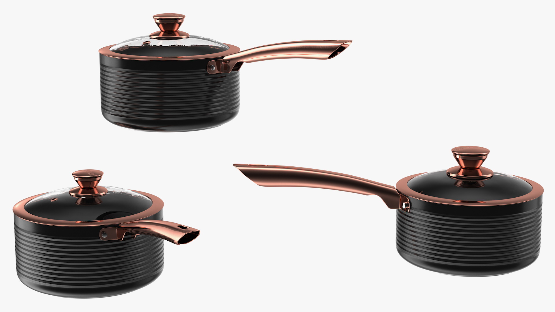 3D Tower Saucepan Set model