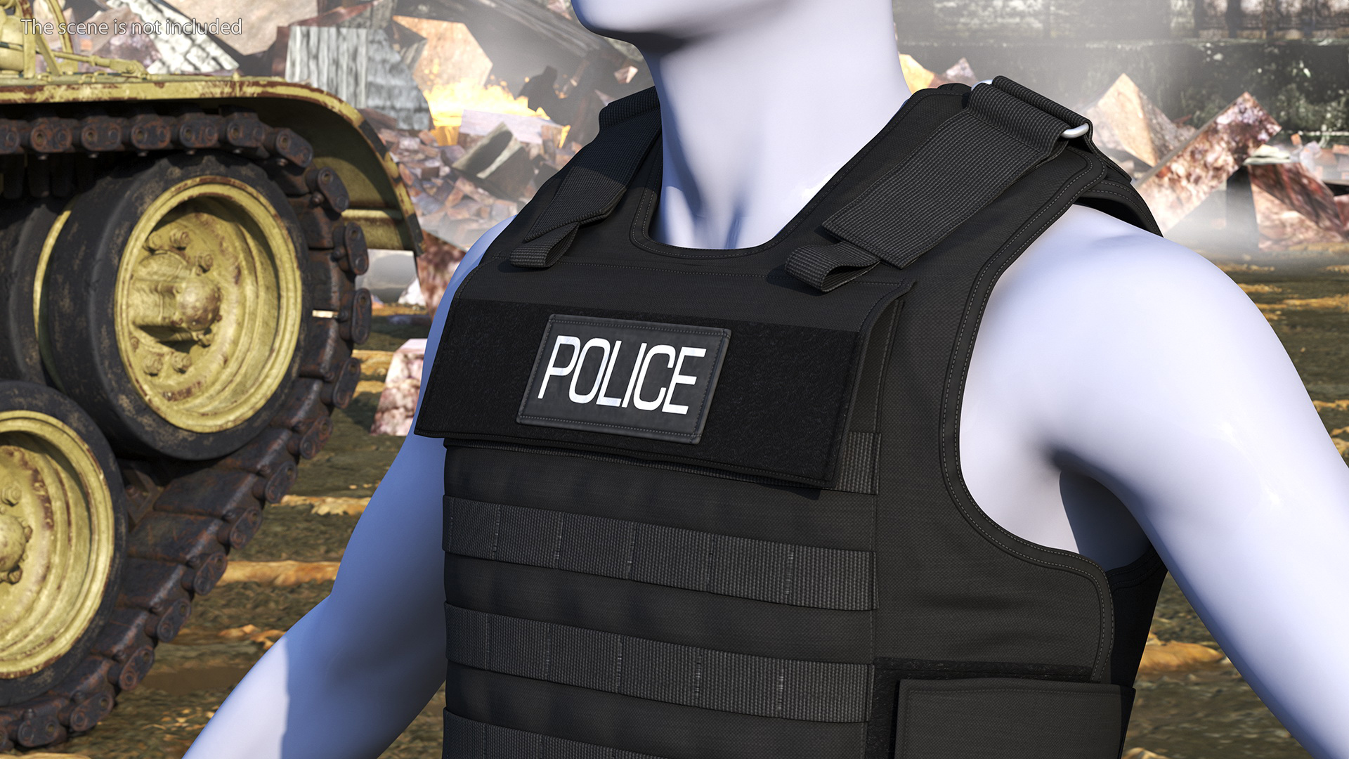 3D Police Black Body Armor Carrier