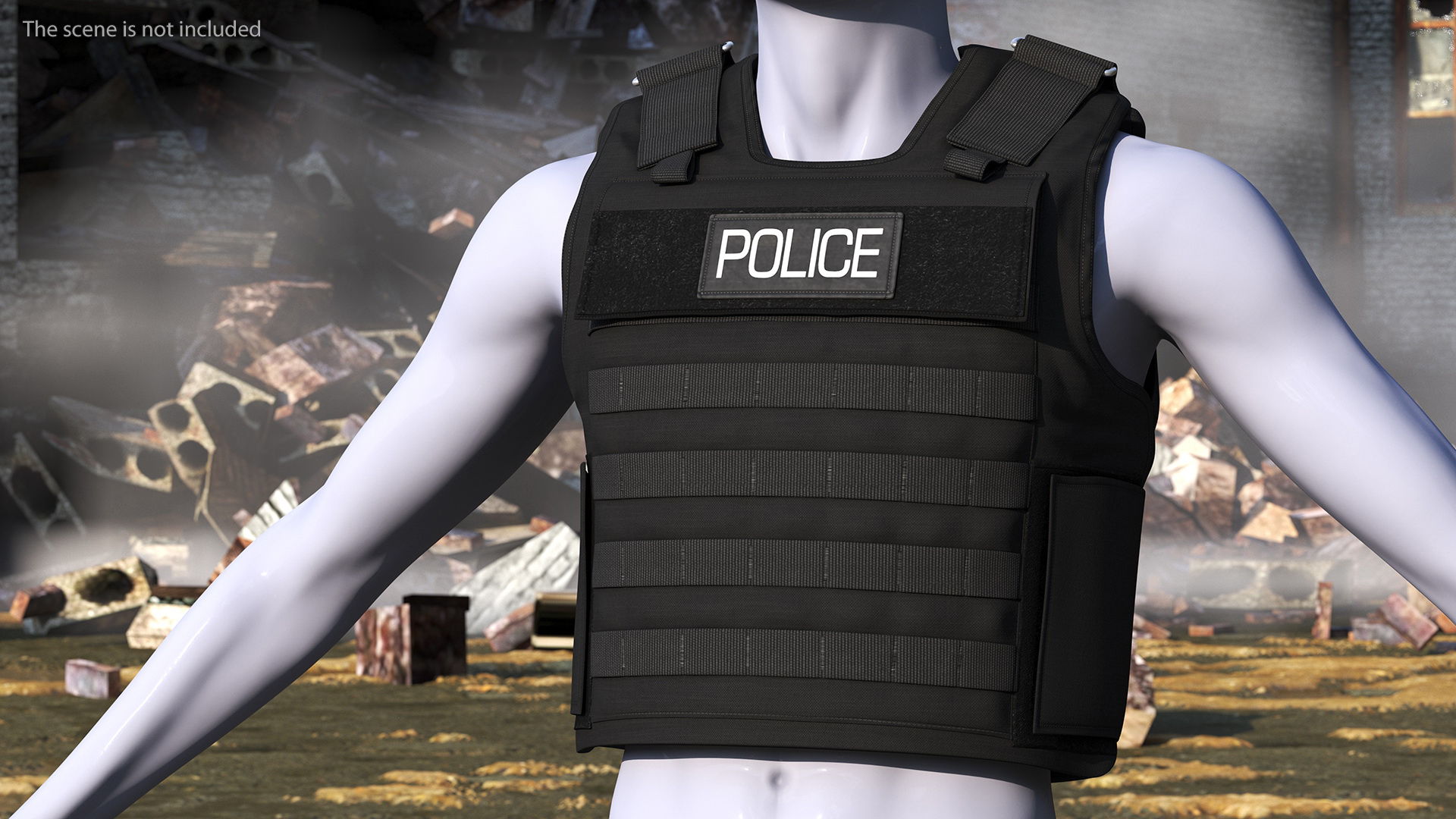 3D Police Black Body Armor Carrier