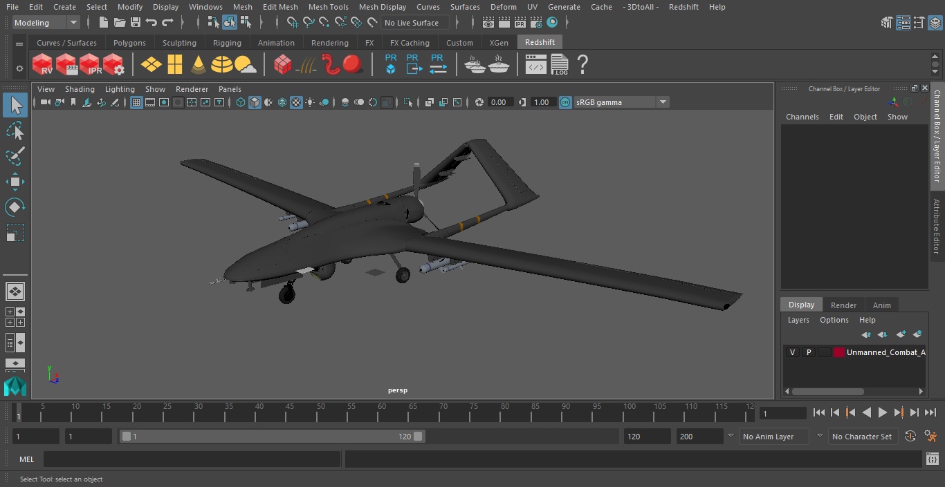 3D model Unmanned Combat Aerial Vehicle