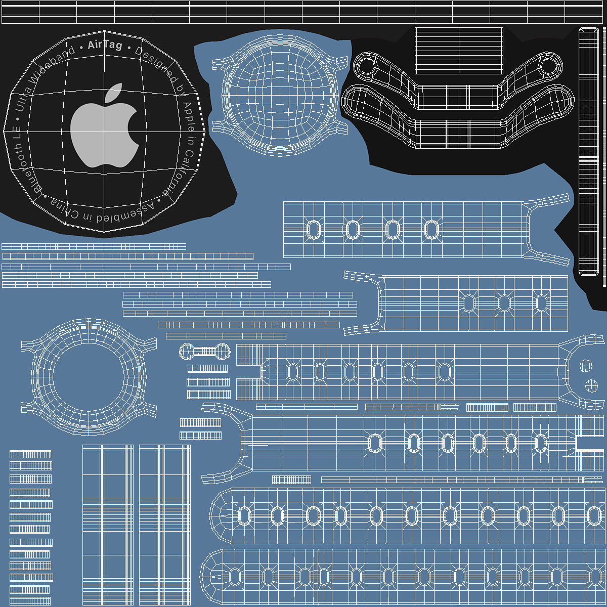 3D Apple AirTag Dog Collar model