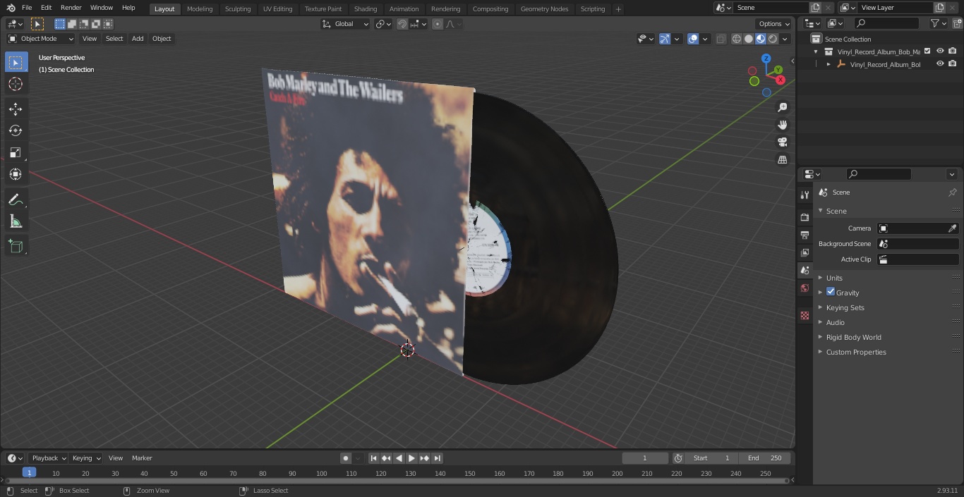 Vinyl Record Album Bob Marley 3D model