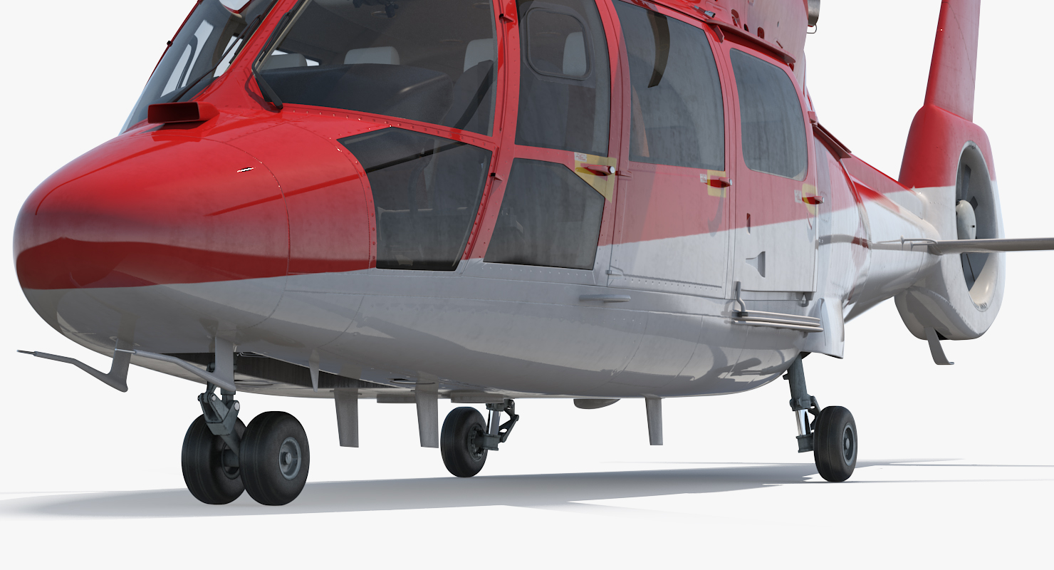 Helicopter Emergency Medical Eurocopter AS 365 N2 Dauphin Rigged 3D model