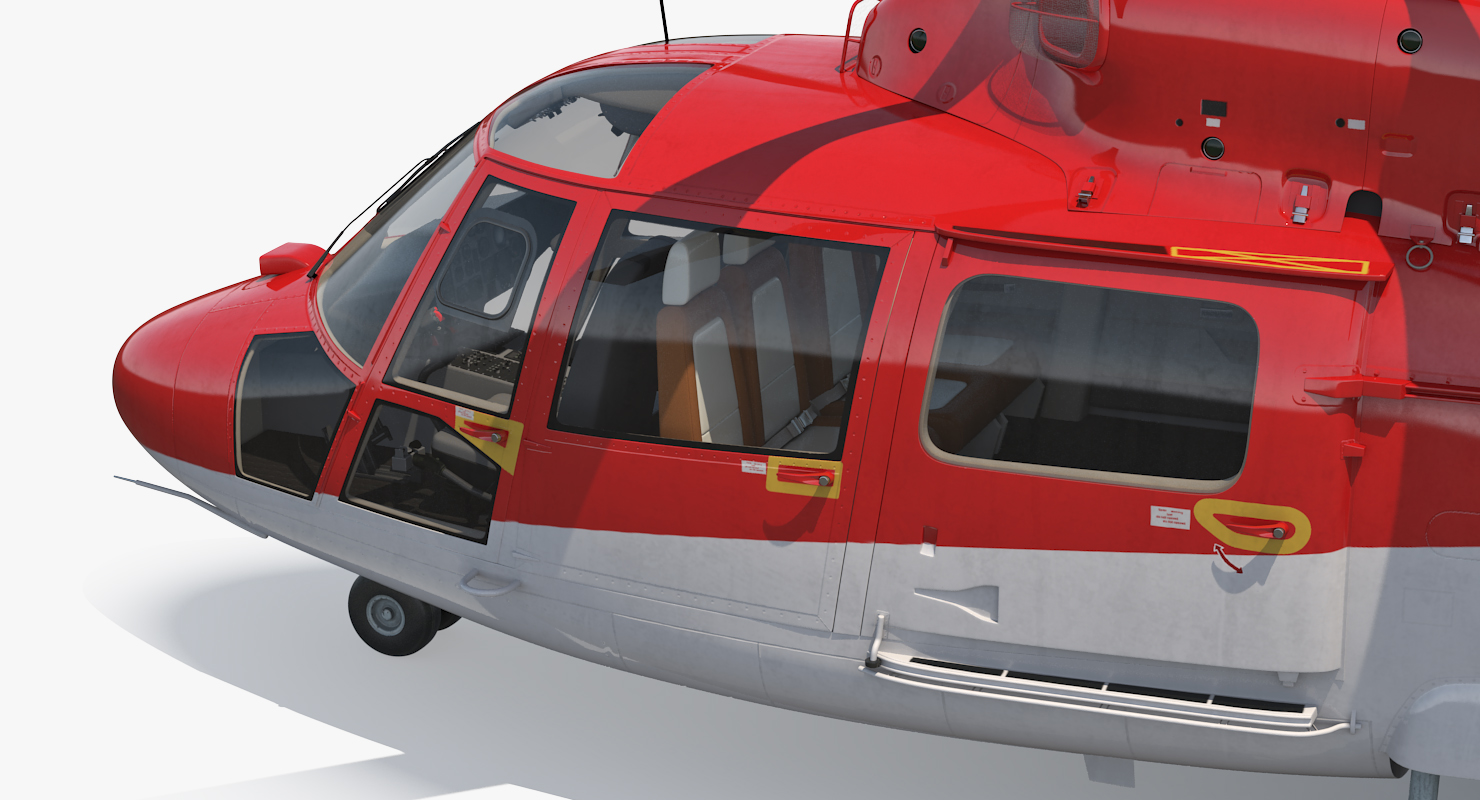 Helicopter Emergency Medical Eurocopter AS 365 N2 Dauphin Rigged 3D model