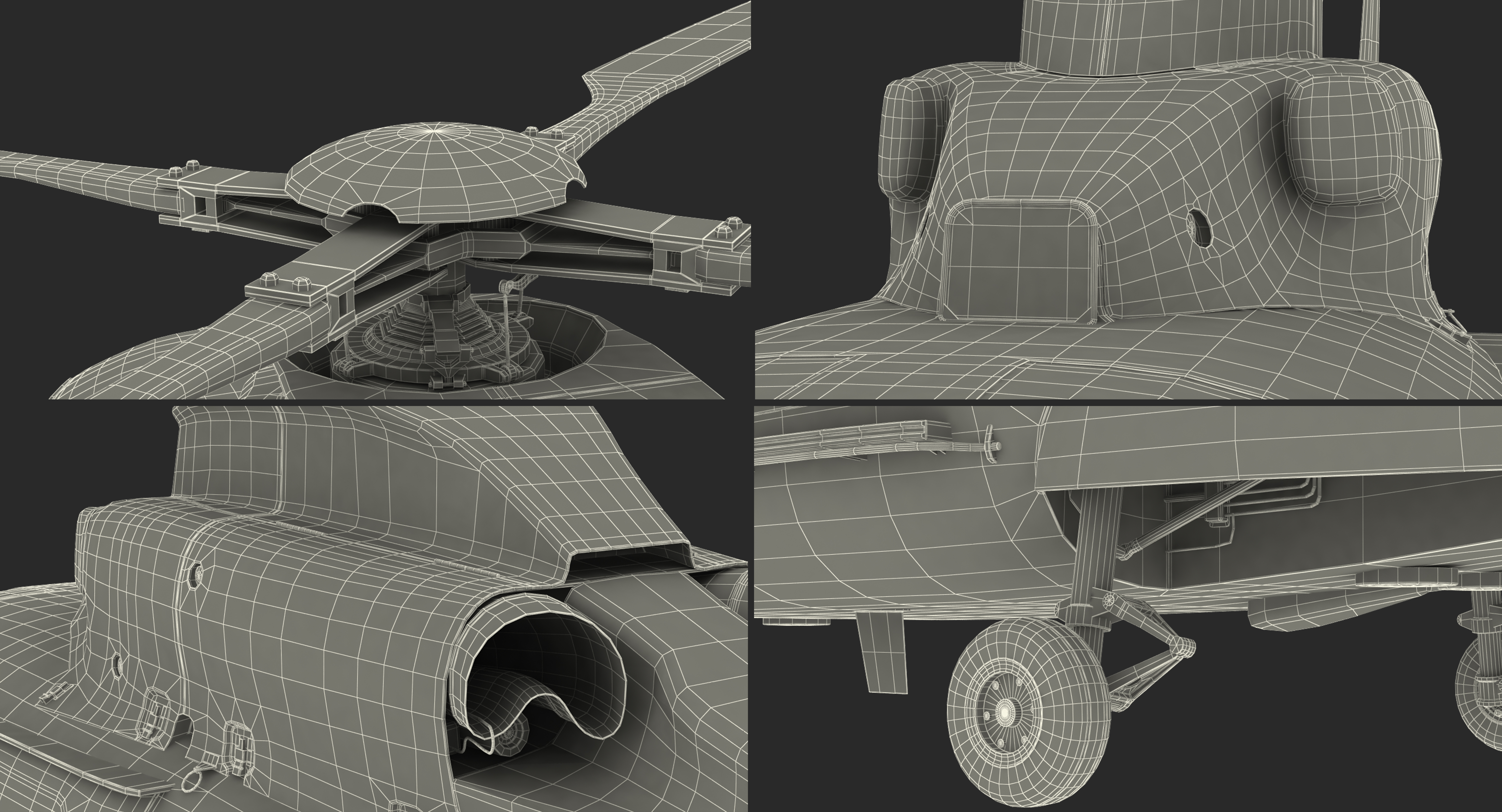 Helicopter Emergency Medical Eurocopter AS 365 N2 Dauphin Rigged 3D model