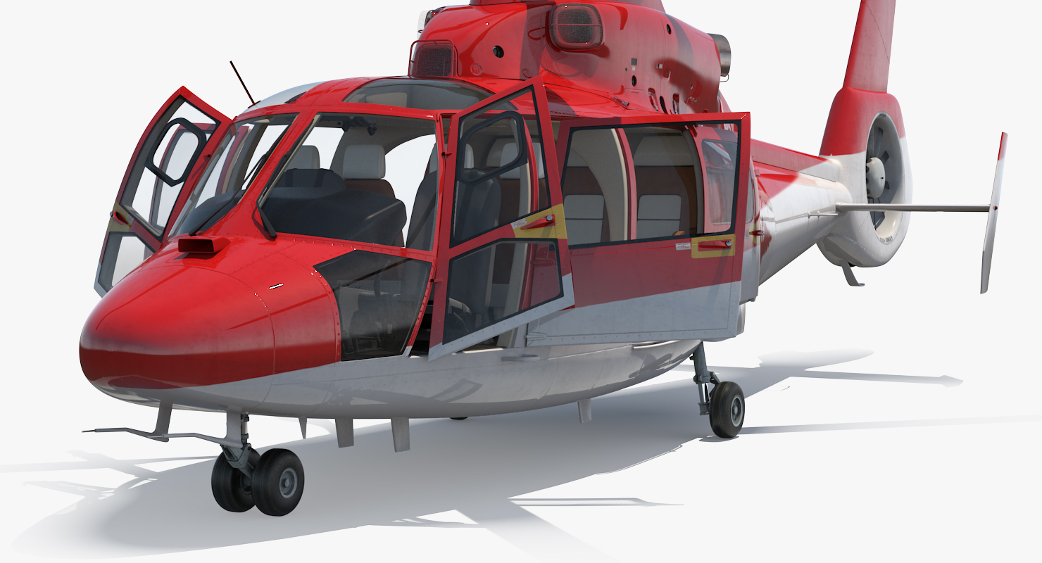 Helicopter Emergency Medical Eurocopter AS 365 N2 Dauphin Rigged 3D model