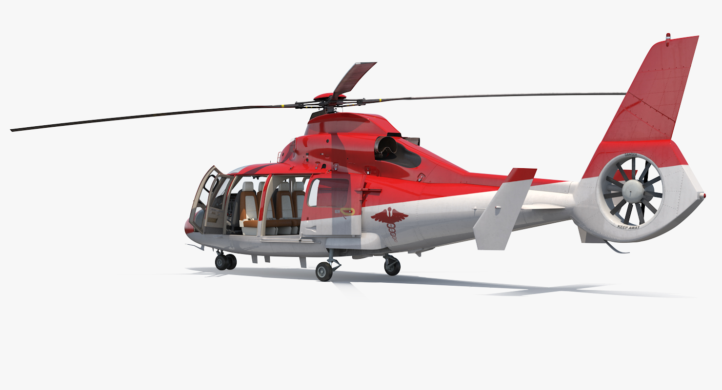 Helicopter Emergency Medical Eurocopter AS 365 N2 Dauphin Rigged 3D model