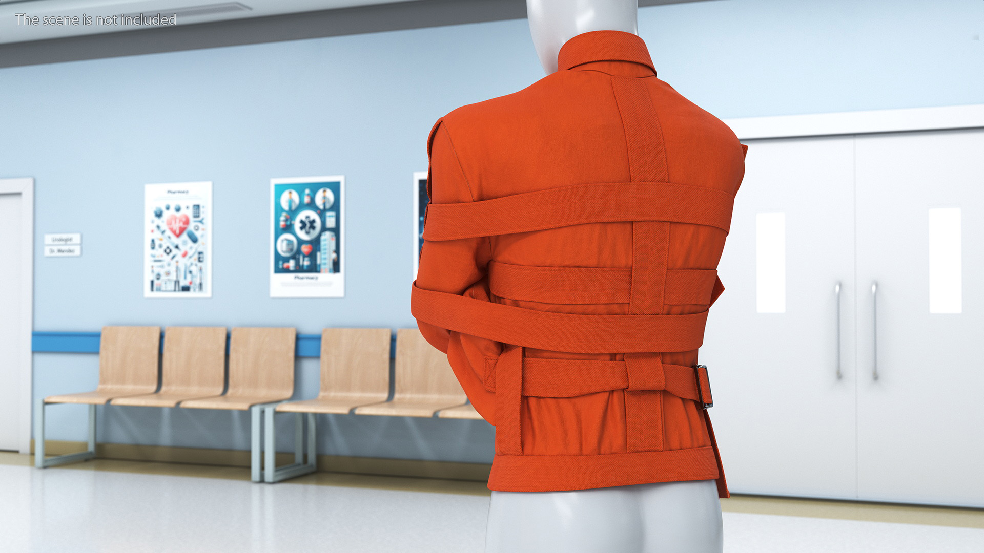 3D Straitjacket Restraint Outfit Orange