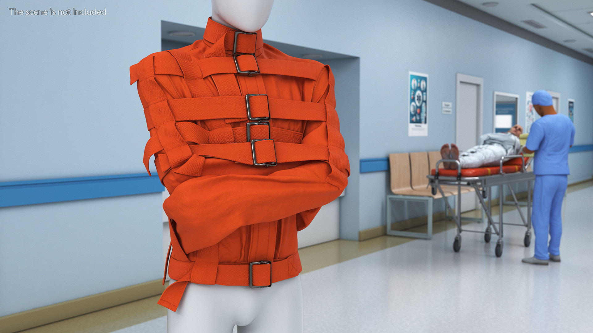 3D Straitjacket Restraint Outfit Orange