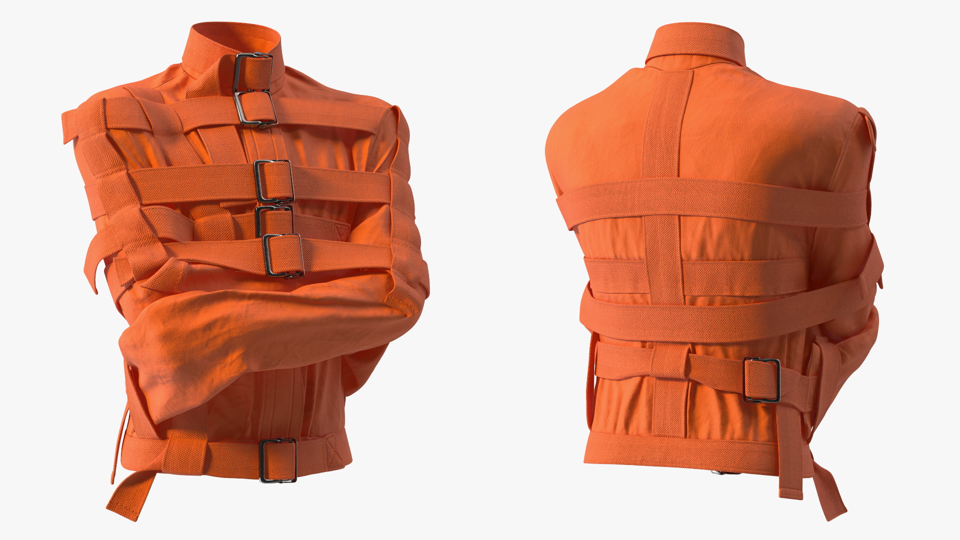 3D Straitjacket Restraint Outfit Orange