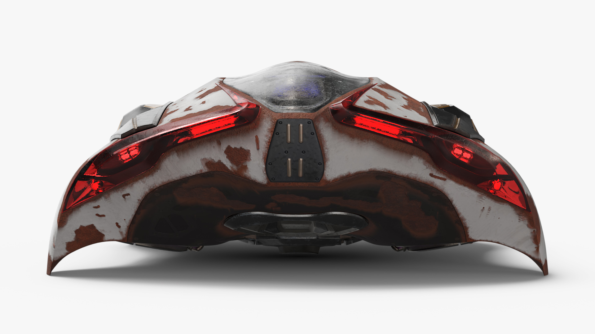 Futuristic Rusted Hover Car Rigged 3D model