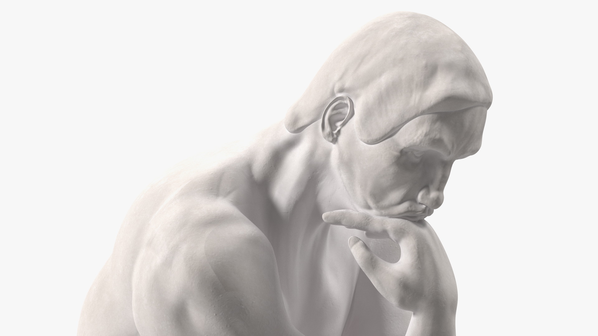 3D model The Thinker Statue Gypsum