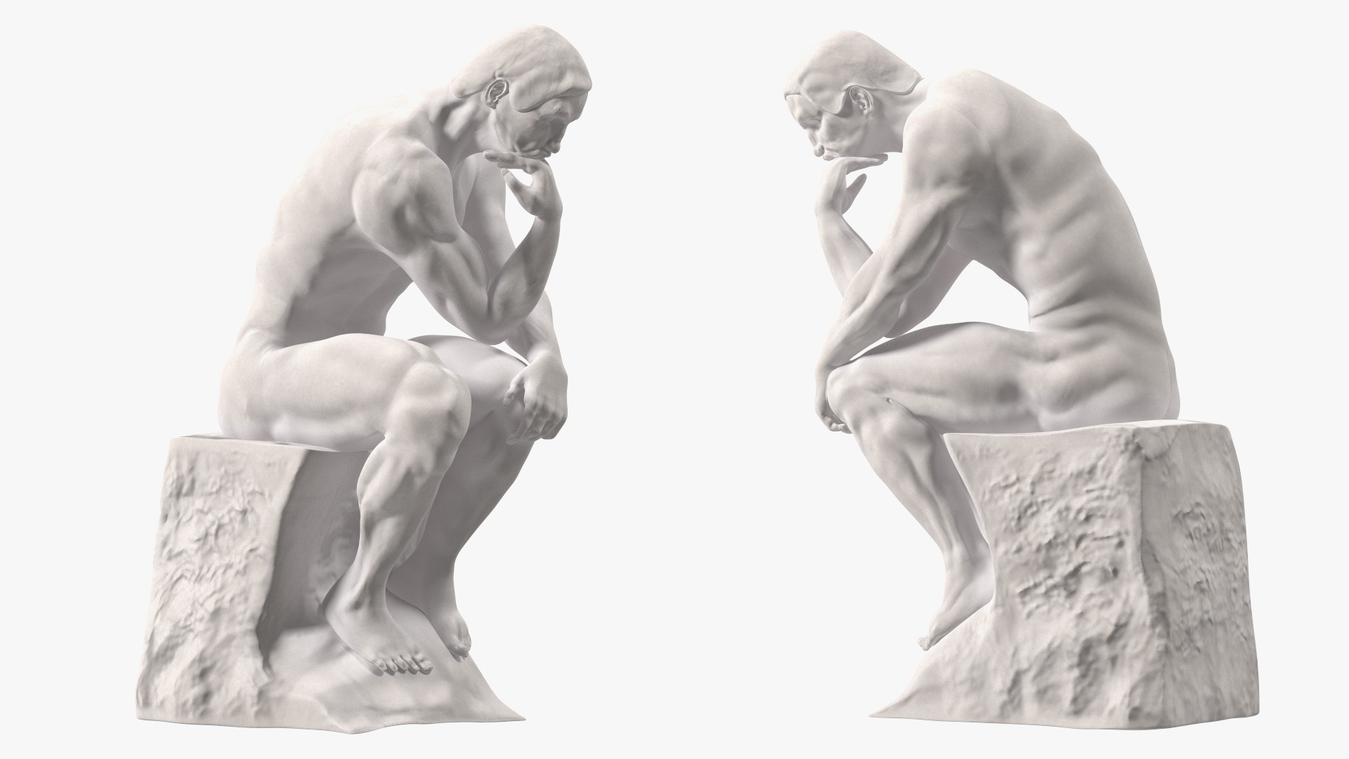 3D model The Thinker Statue Gypsum