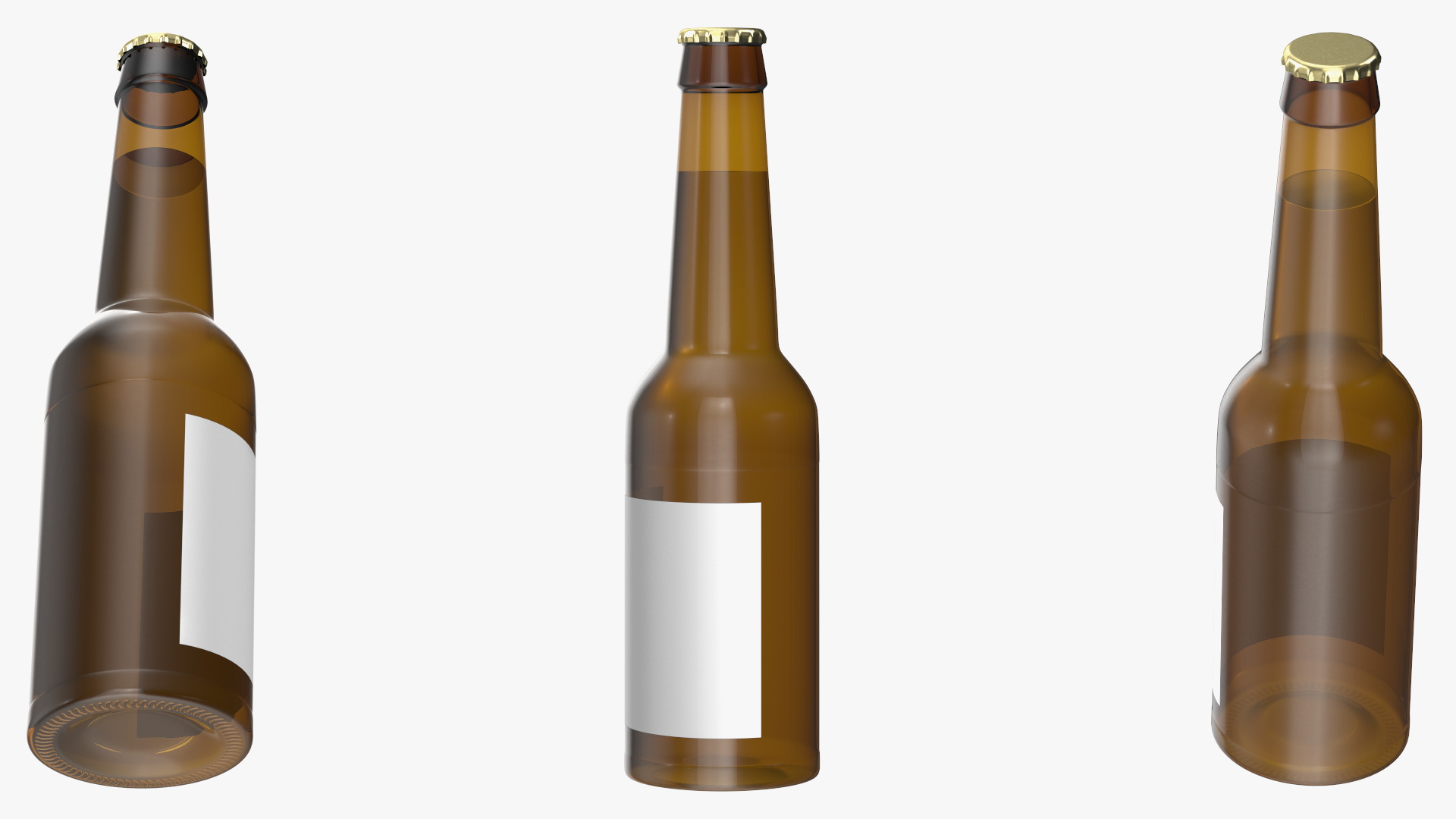 3D Glass Beer Bottle with Label model