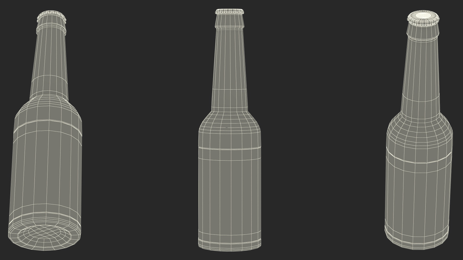 3D Glass Beer Bottle with Label model