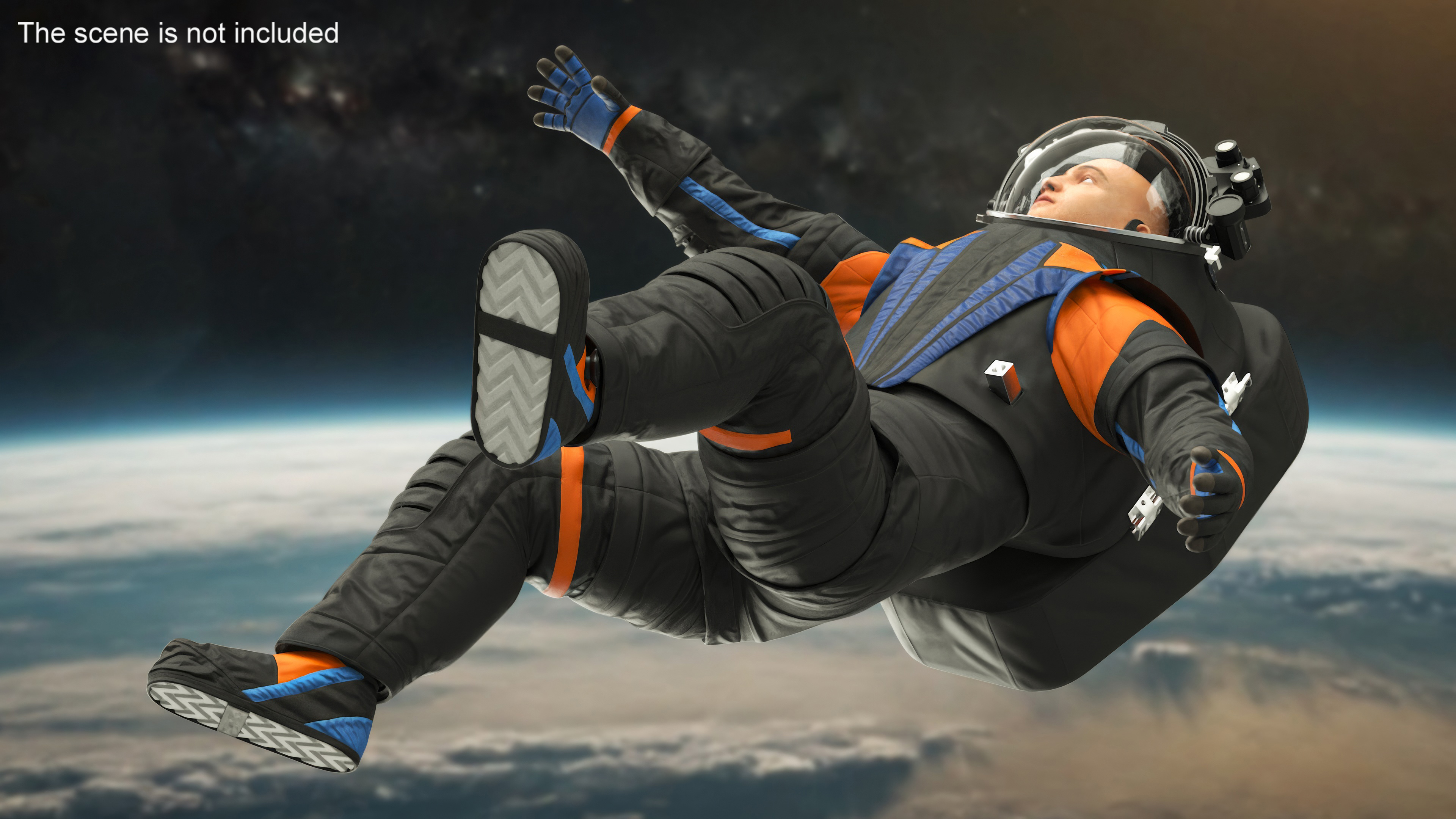 3D Astronaut Wearing Spacesuit Rigged for Cinema 4D model