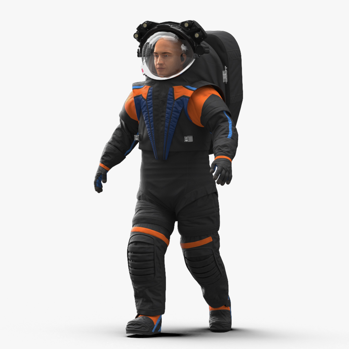 3D Astronaut Wearing Spacesuit Rigged for Cinema 4D model