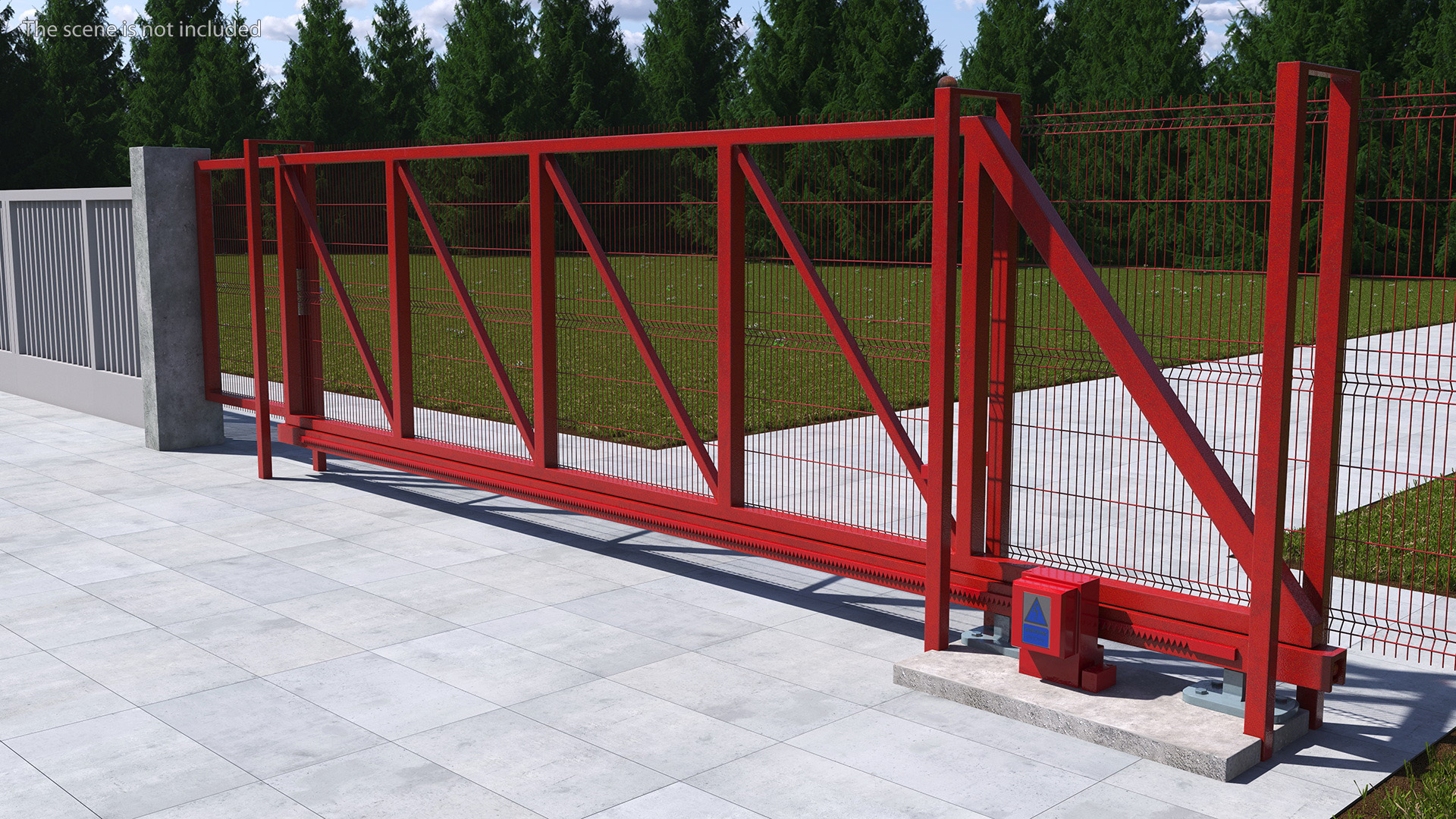 3D Welded Mesh Gates Red