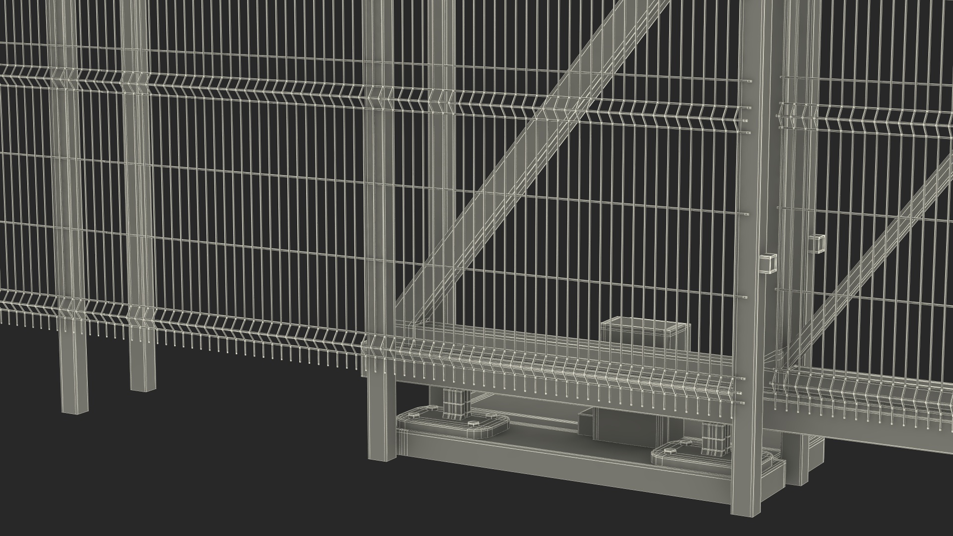 3D Welded Mesh Gates Red