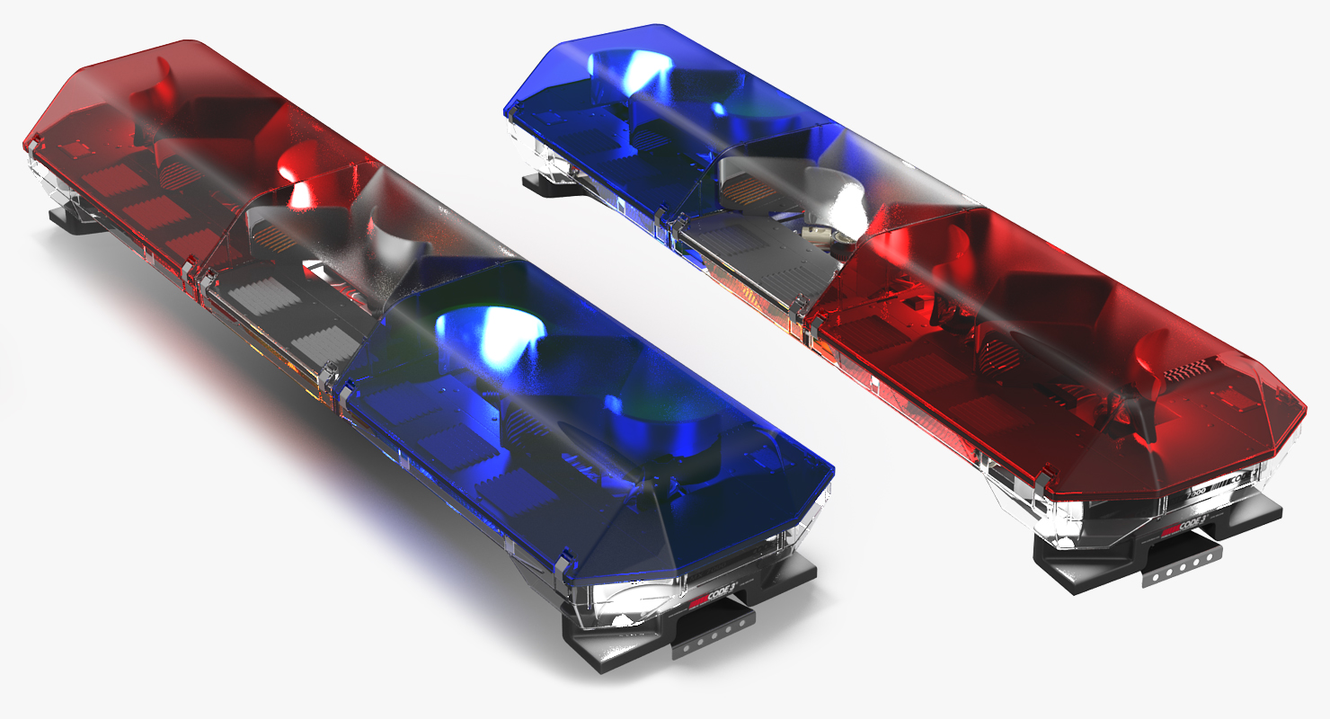 Police lightbar Code 3 mx7000 Led Arrow Stick Rigged 3D