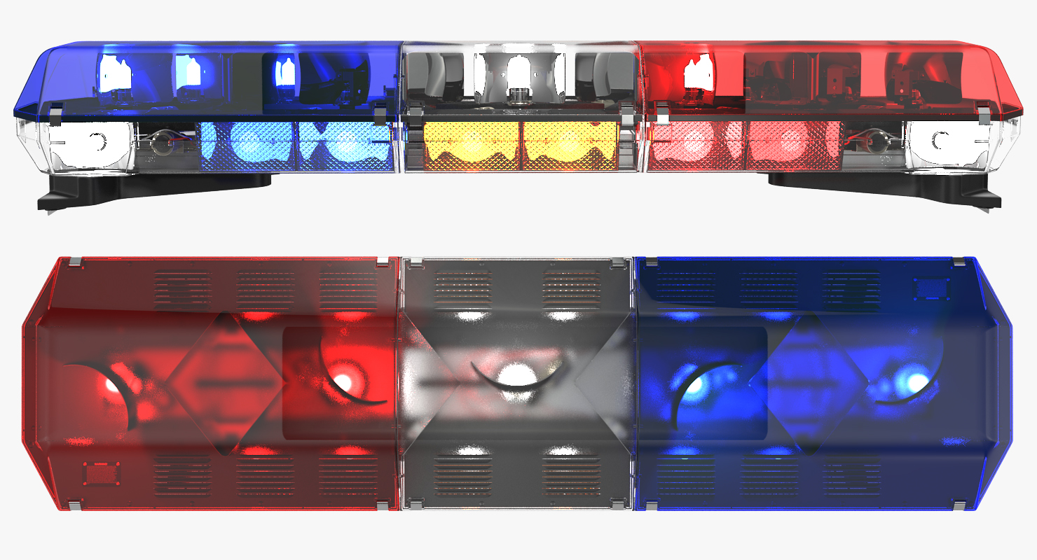 Police lightbar Code 3 mx7000 Led Arrow Stick Rigged 3D