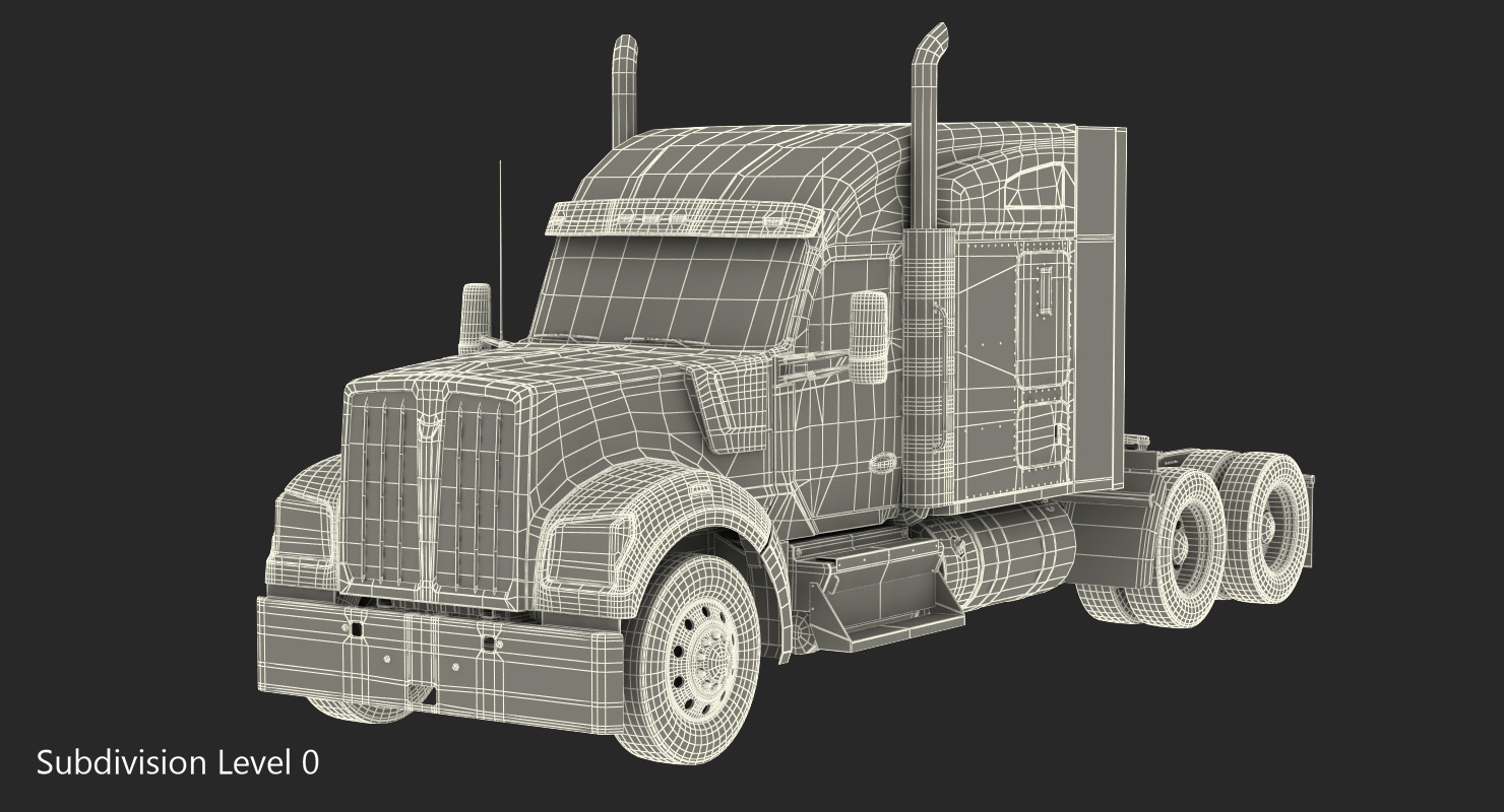 3D Long Hood Truck Generic model