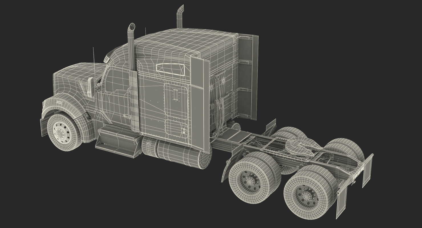 3D Long Hood Truck Generic model