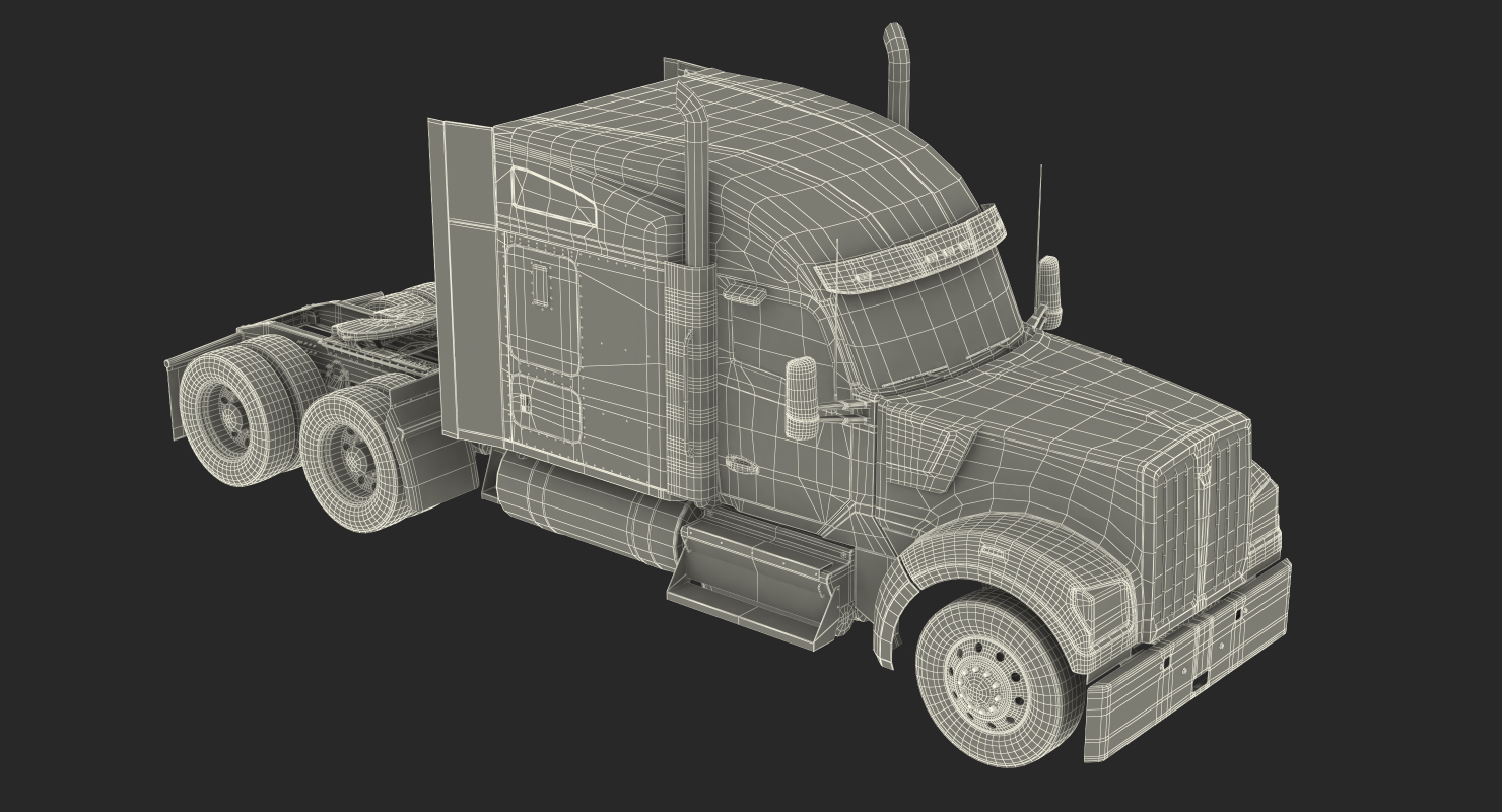 3D Long Hood Truck Generic model