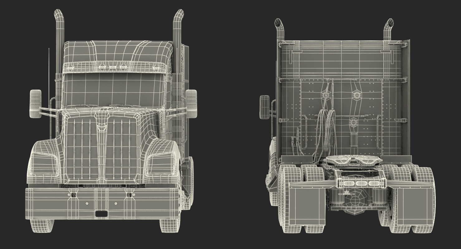 3D Long Hood Truck Generic model