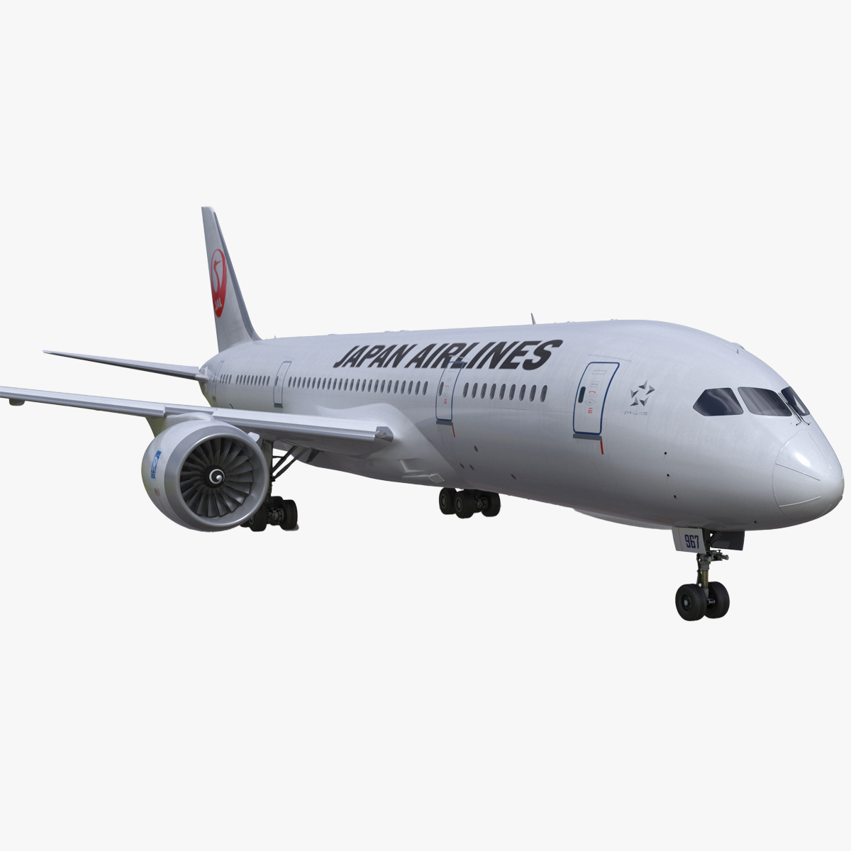 Boeing 787 Dreamliner Japan Airlines Rigged for Cinema 4D 3D