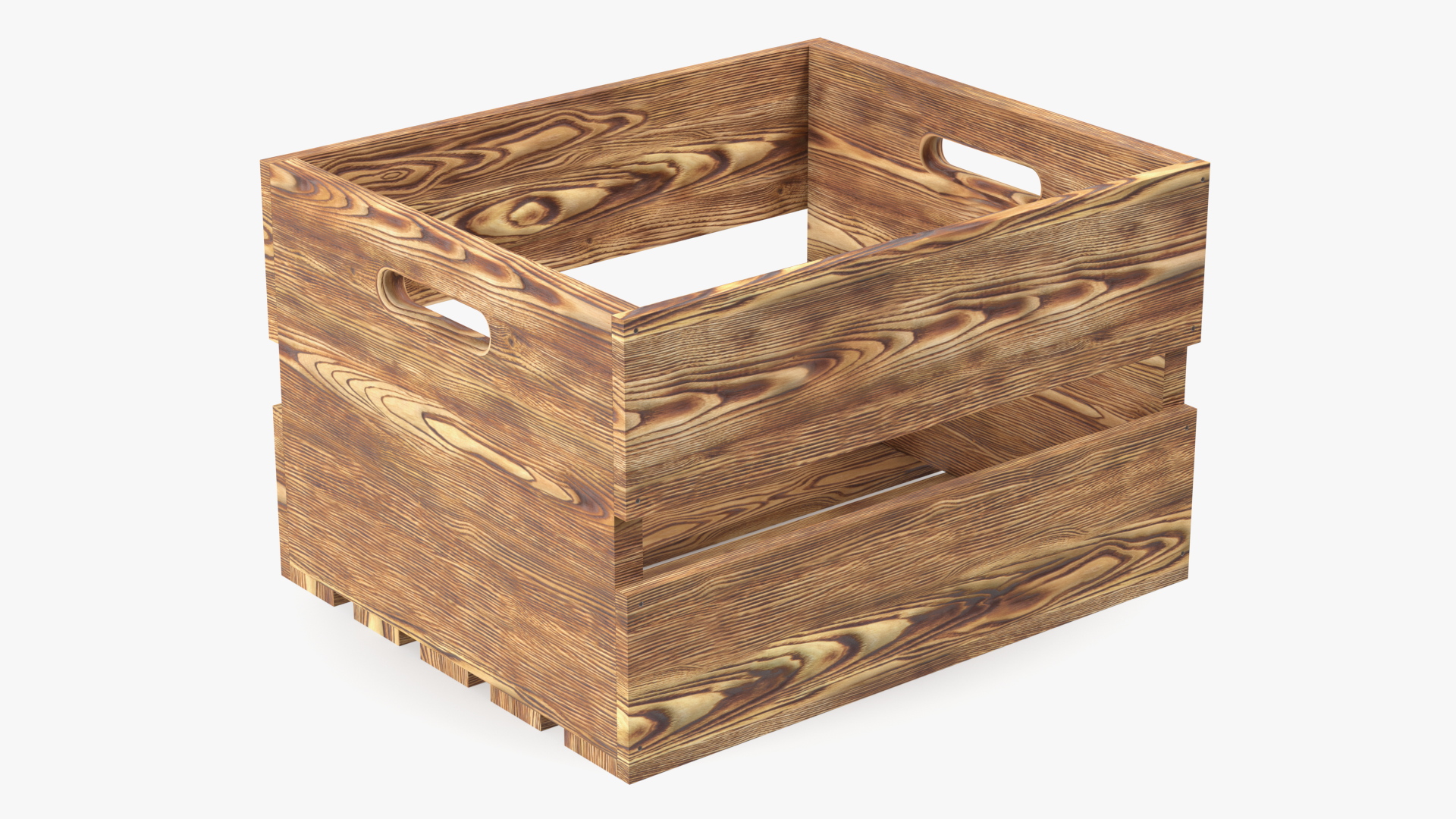 3D Scorched Wooden Large High Fruit Box