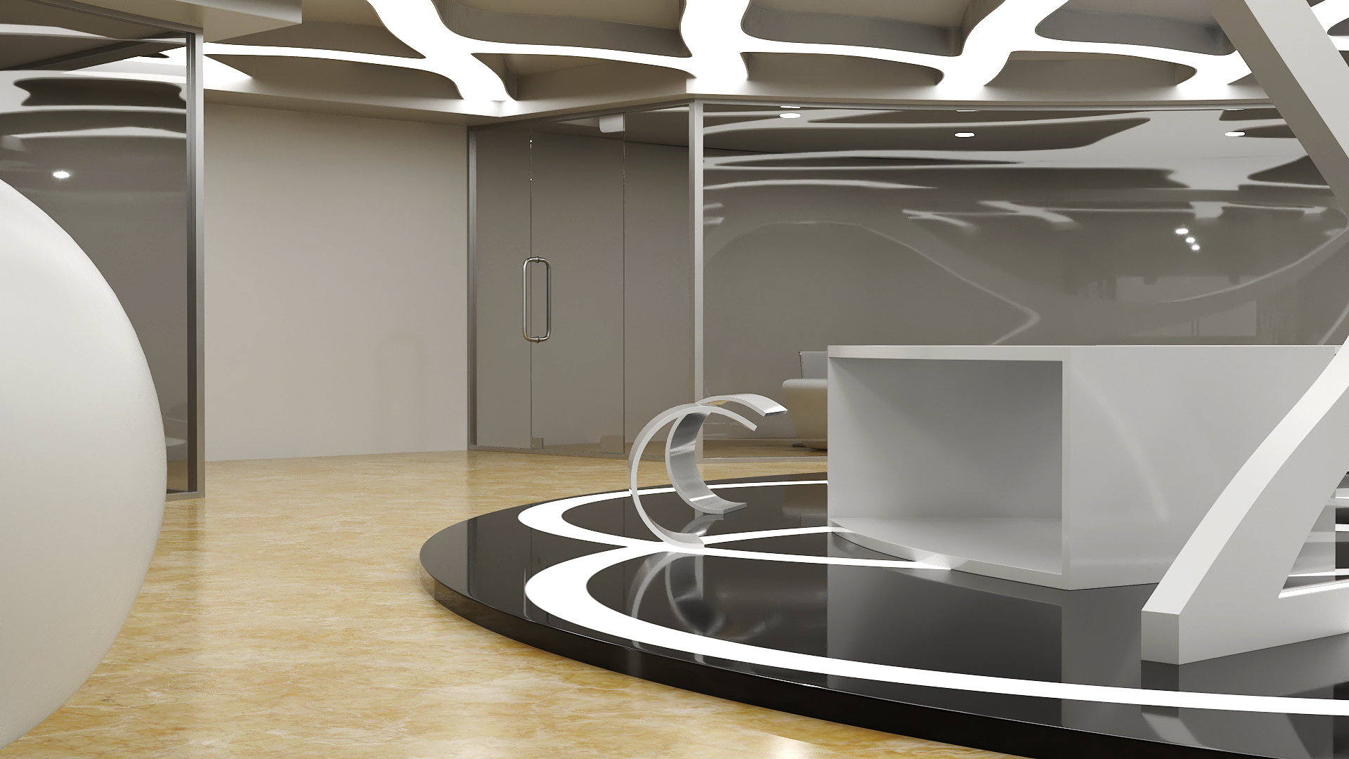 3D Futuristic Office Interior