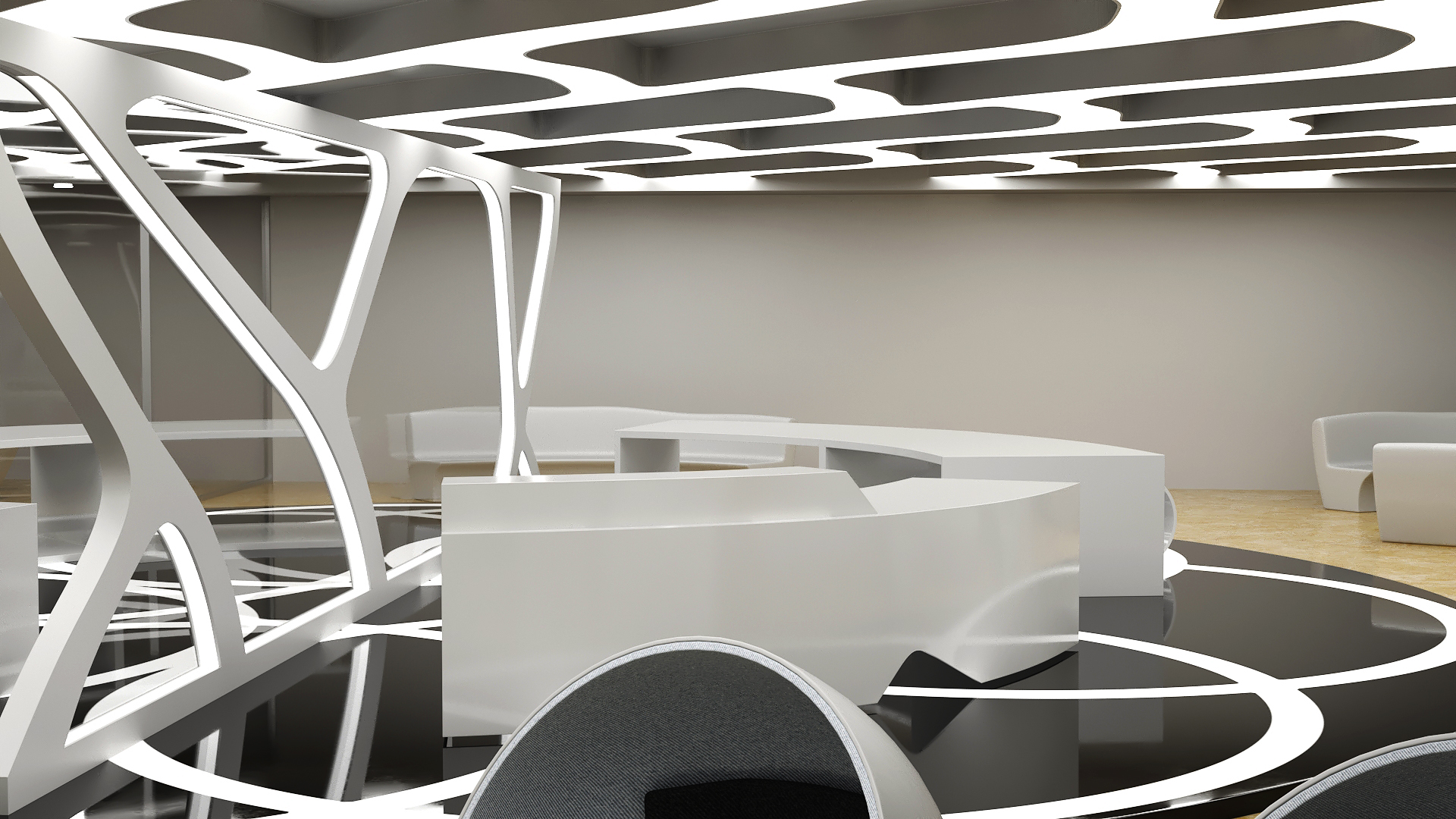 3D Futuristic Office Interior