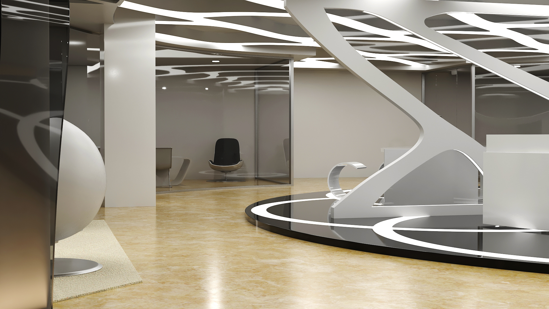 3D Futuristic Office Interior