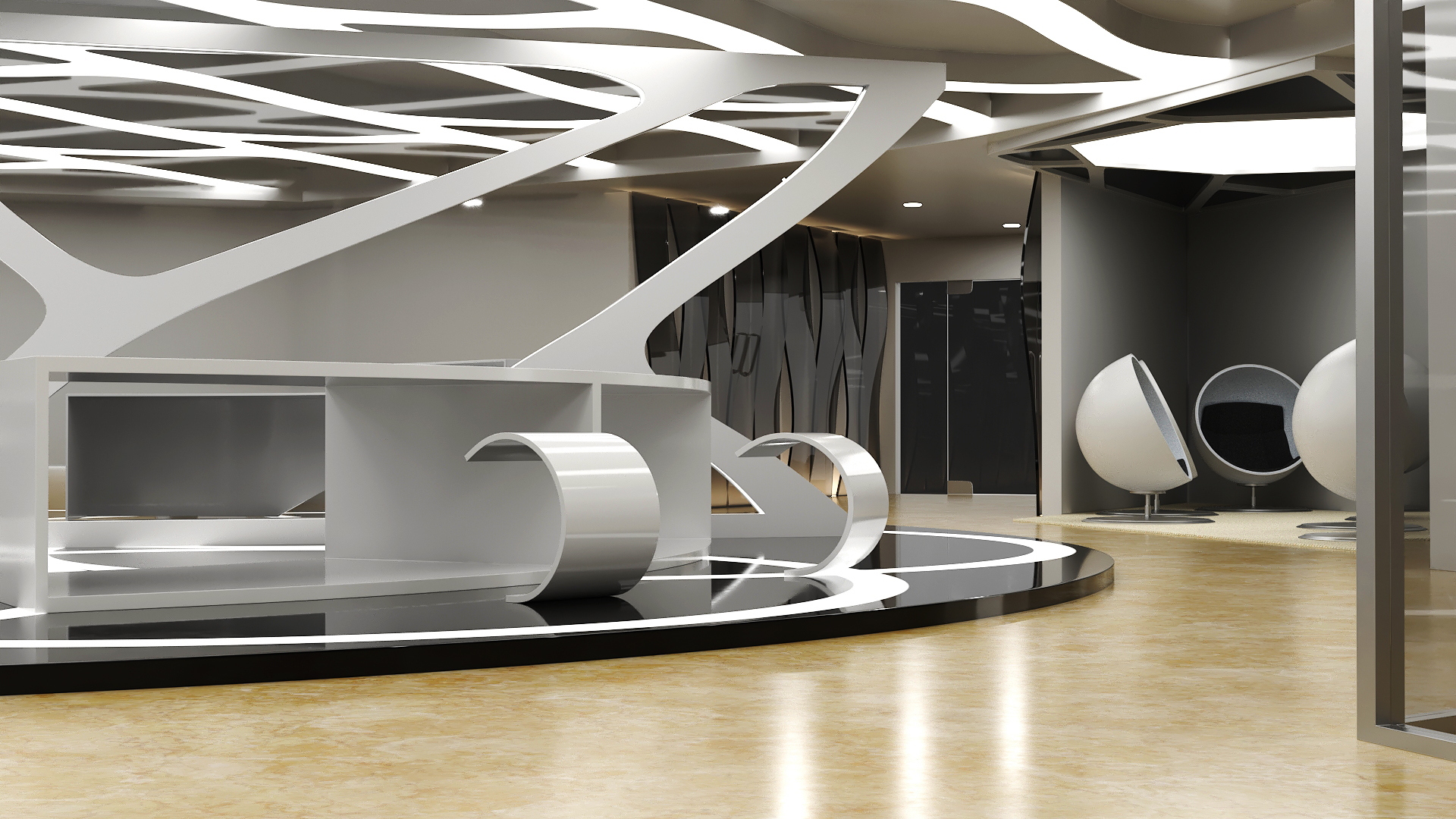 3D Futuristic Office Interior