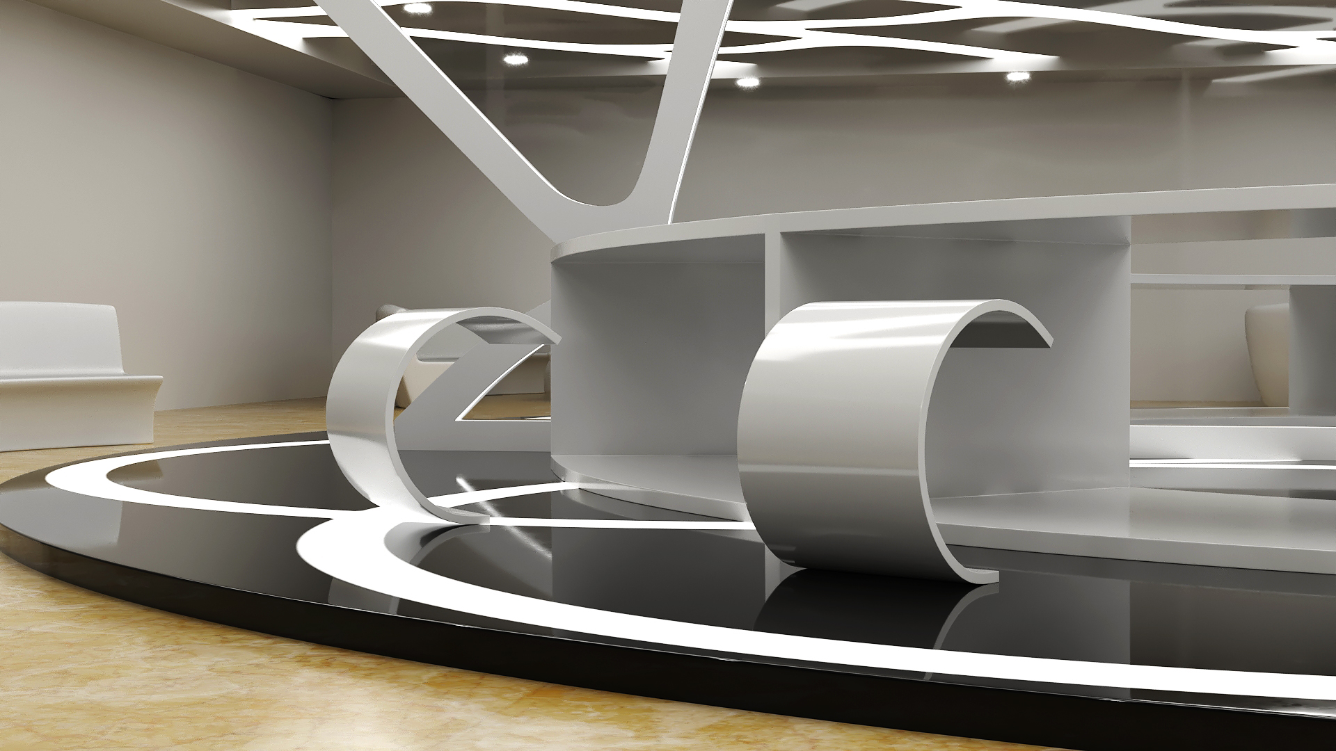 3D Futuristic Office Interior