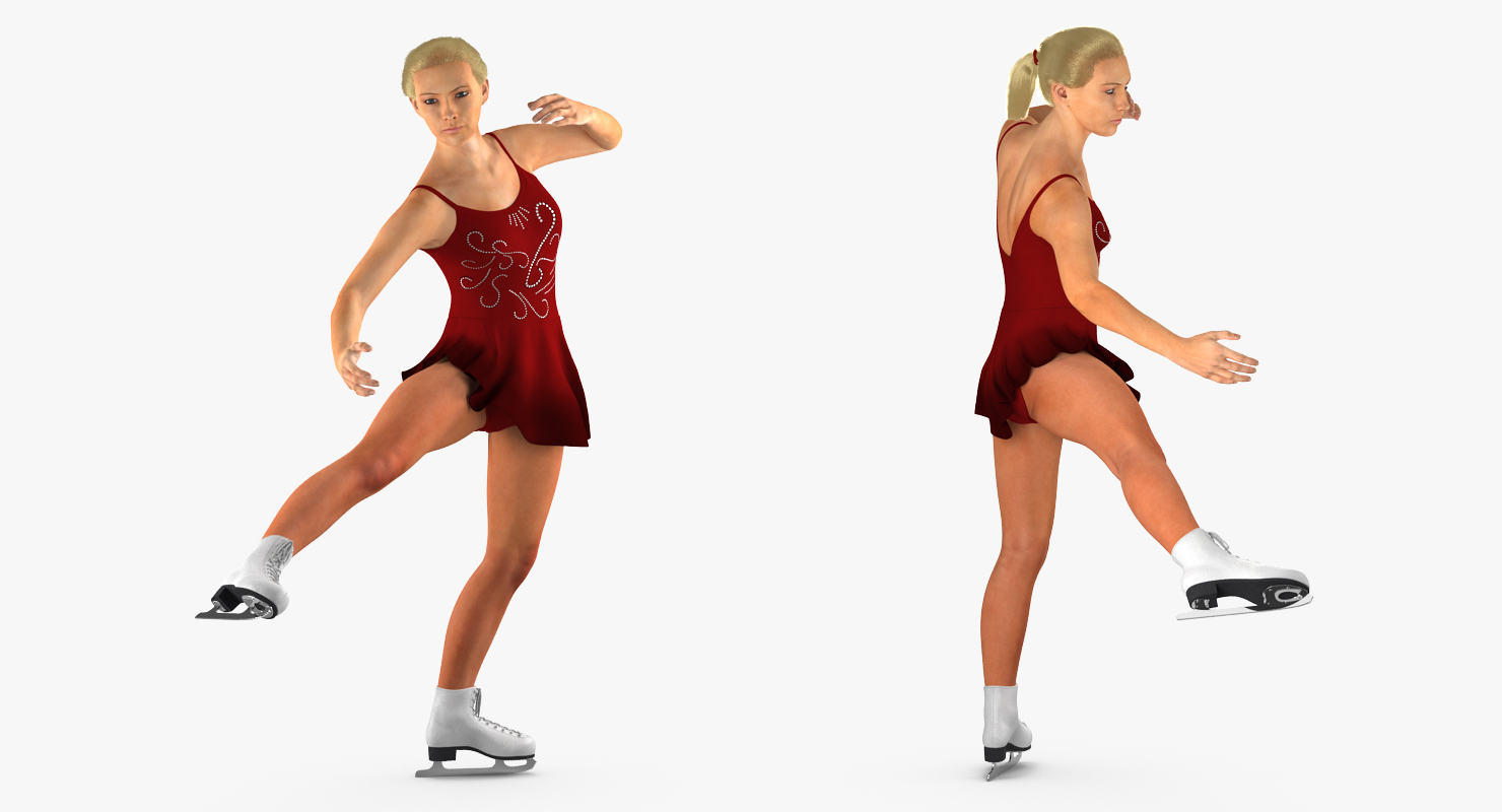 Female Figure Skater Pose 3 3D