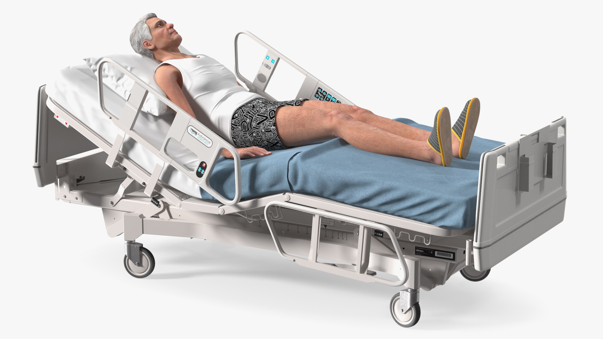 3D model Patient on Hospital Bed 2