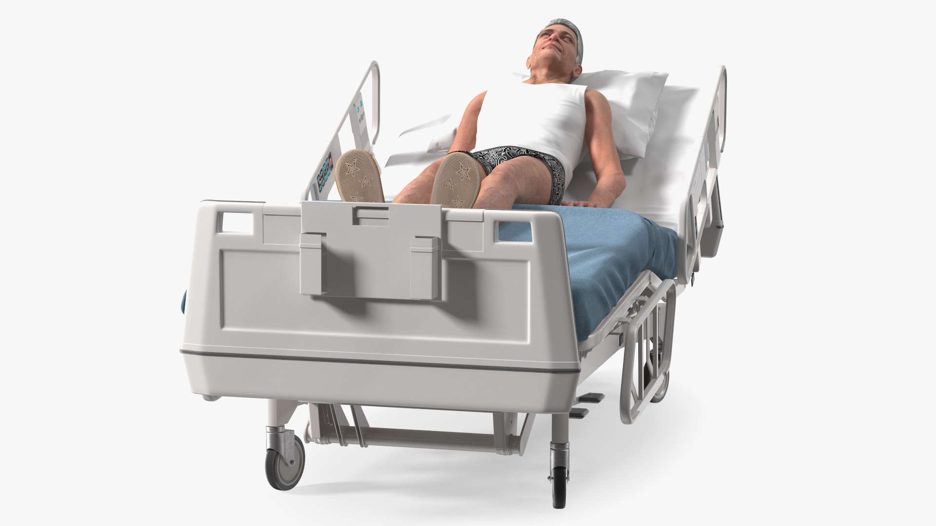 3D model Patient on Hospital Bed 2