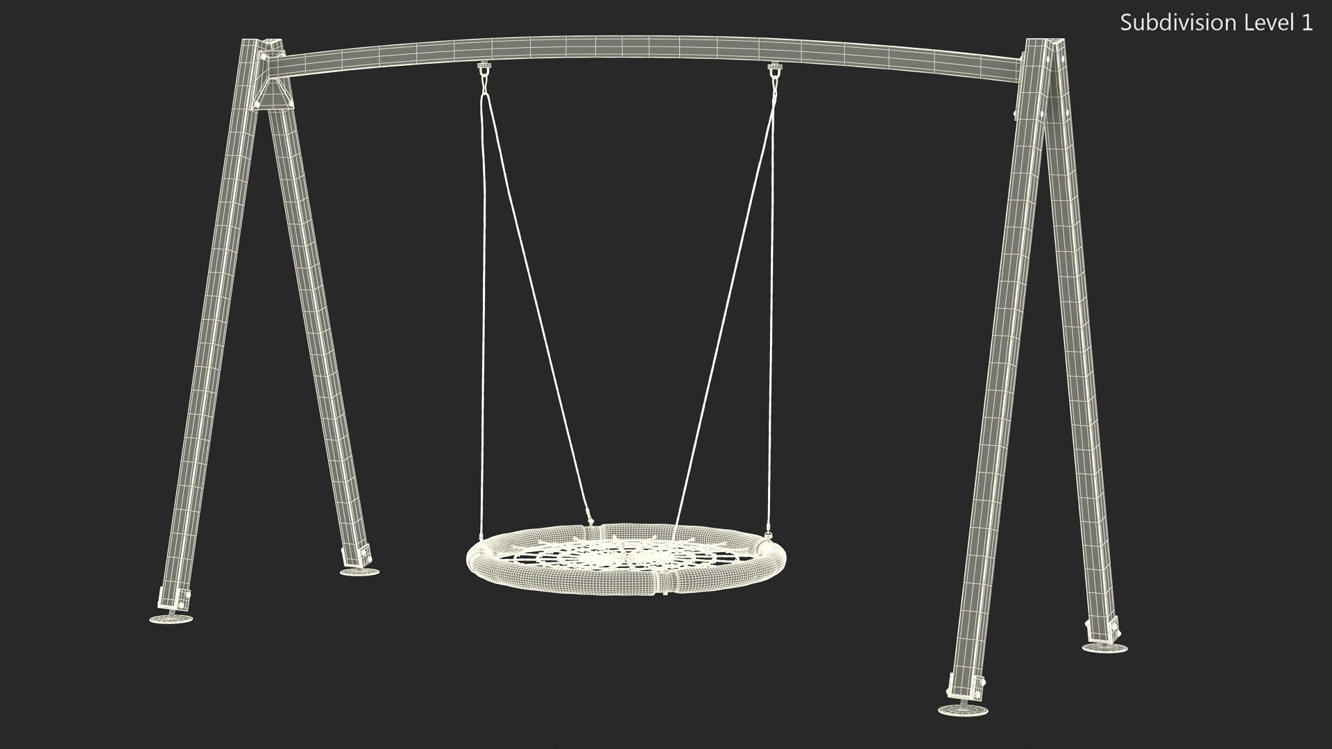 3D Spider Web Saucer Swing Blue model