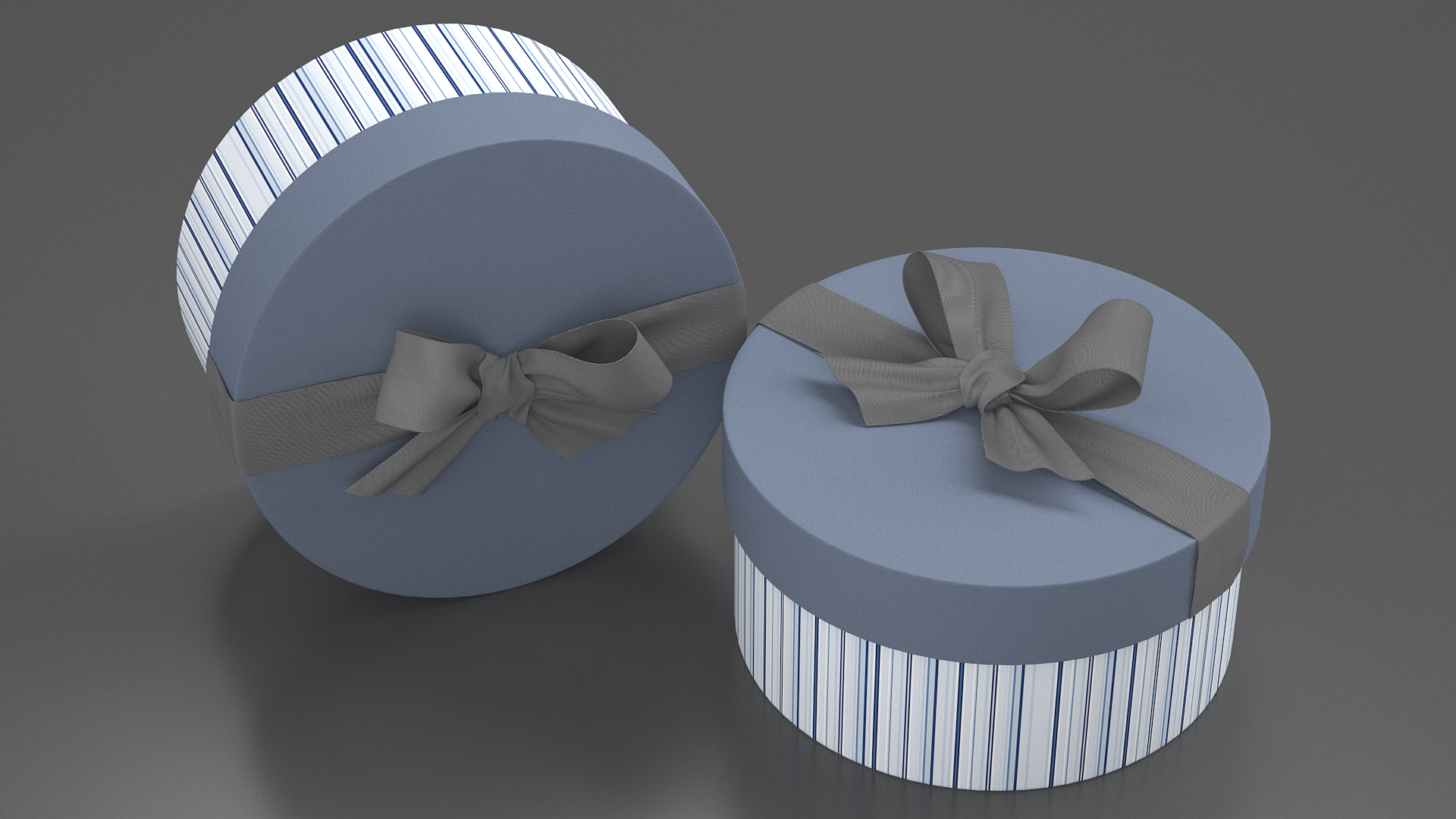 3D Round Gift Box with Ribbon