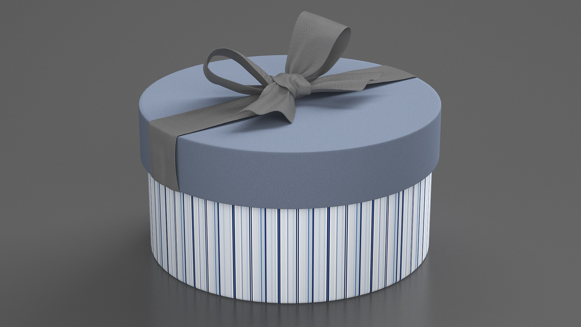 3D Round Gift Box with Ribbon