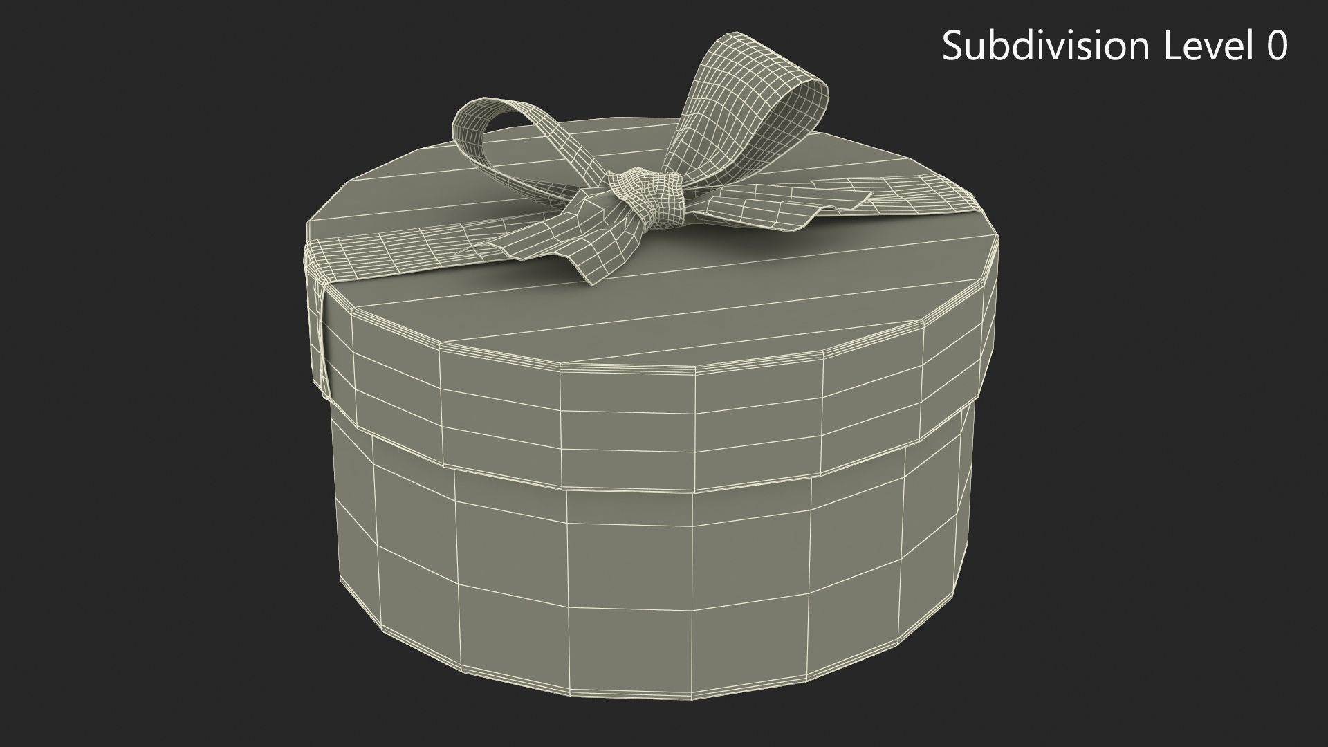 3D Round Gift Box with Ribbon